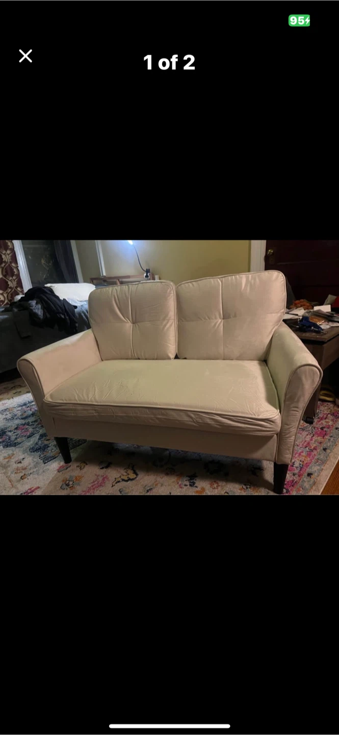 Welzona 48" Loveseat Accent Chair - Beige - photo 3