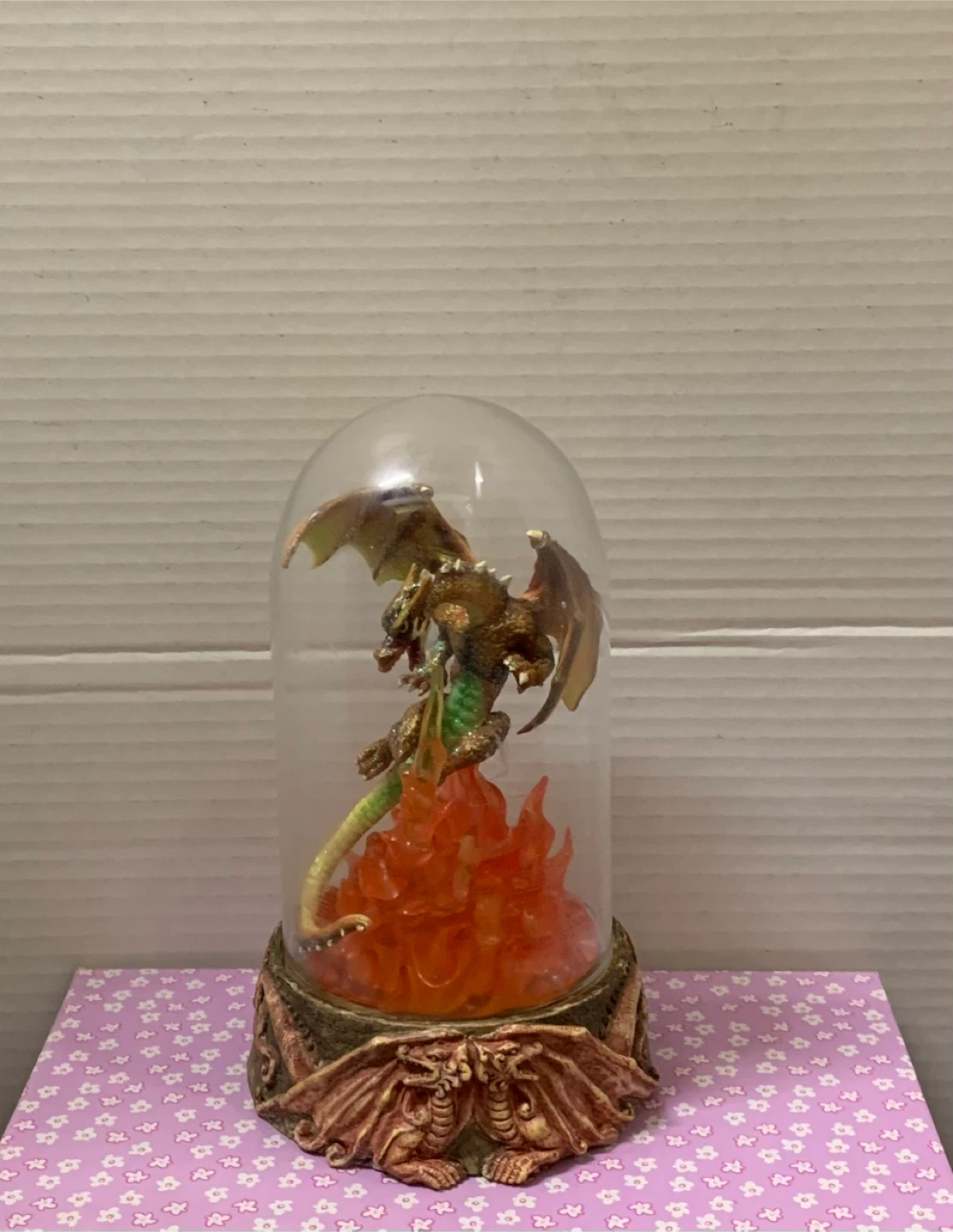 Dragon Figurine Fantasy Sculpture Crystal Base Decor