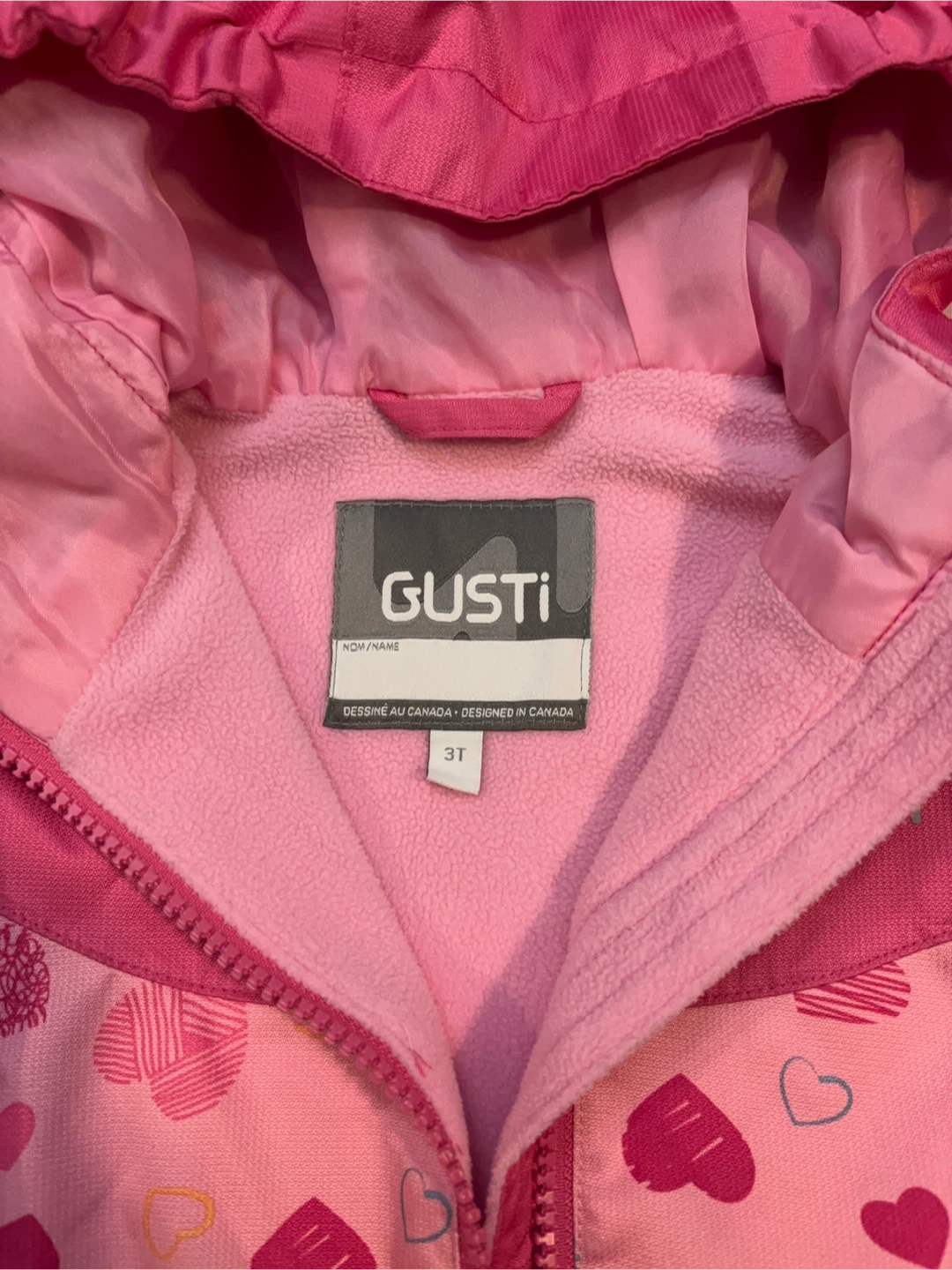 GUSTi Pink Multi-Heart Hooded Raincoat - photo 2