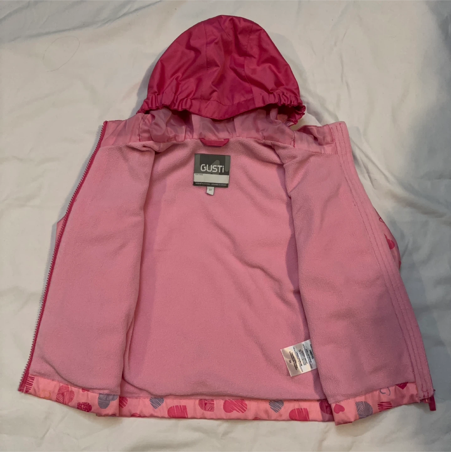 GUSTi Pink Multi-Heart Hooded Raincoat - photo 3