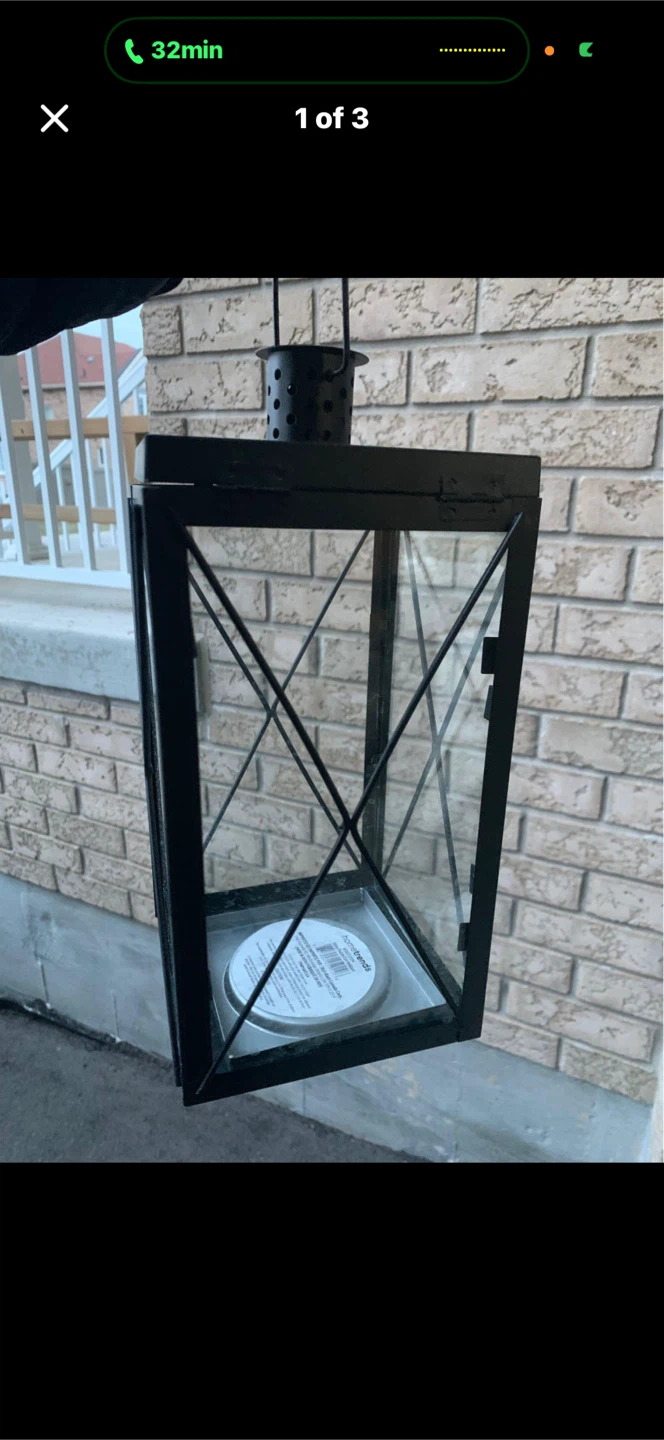 Adrien Lewis Black Lantern with Cross Detailing
