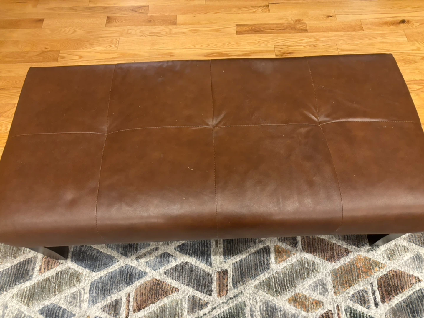Brown Tufted Ottoman Bench