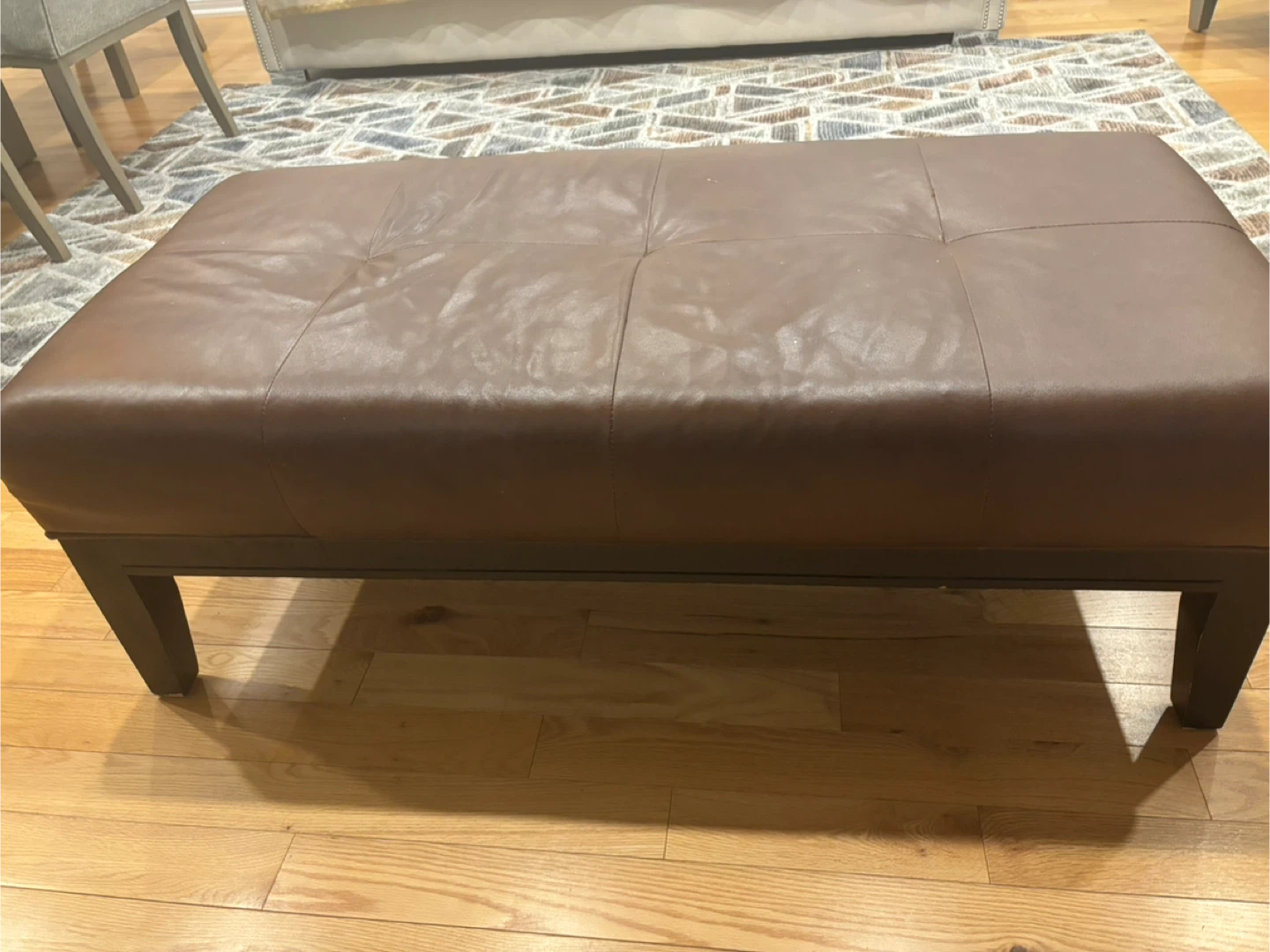 Brown Tufted Ottoman Bench - photo 4