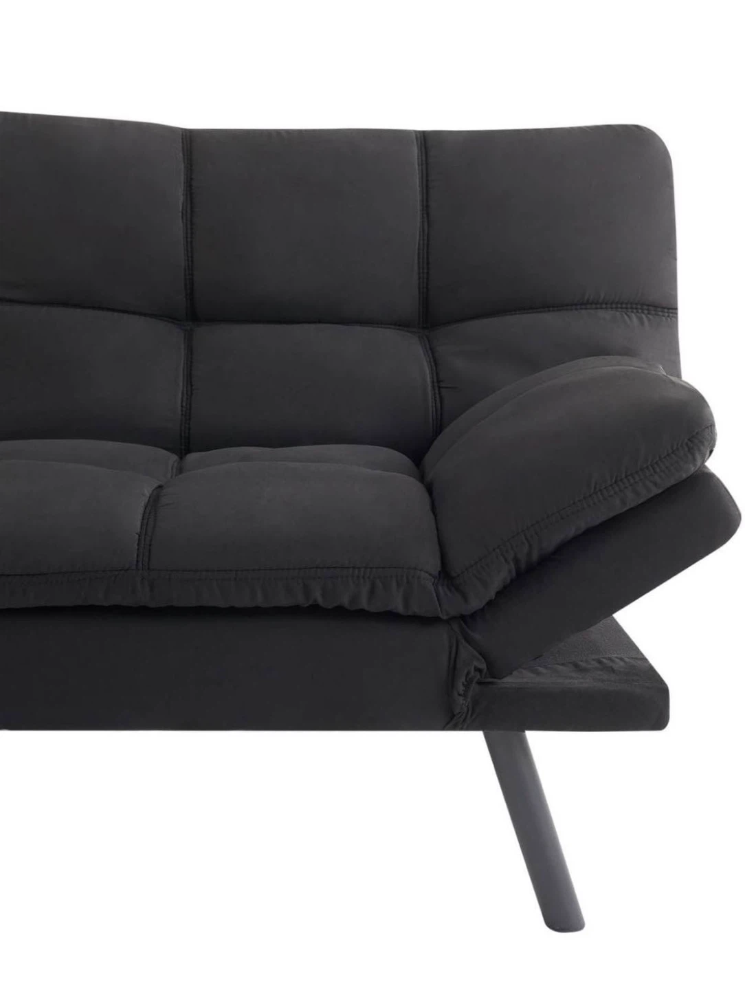 Black Tufted Futon Sofa - photo 3