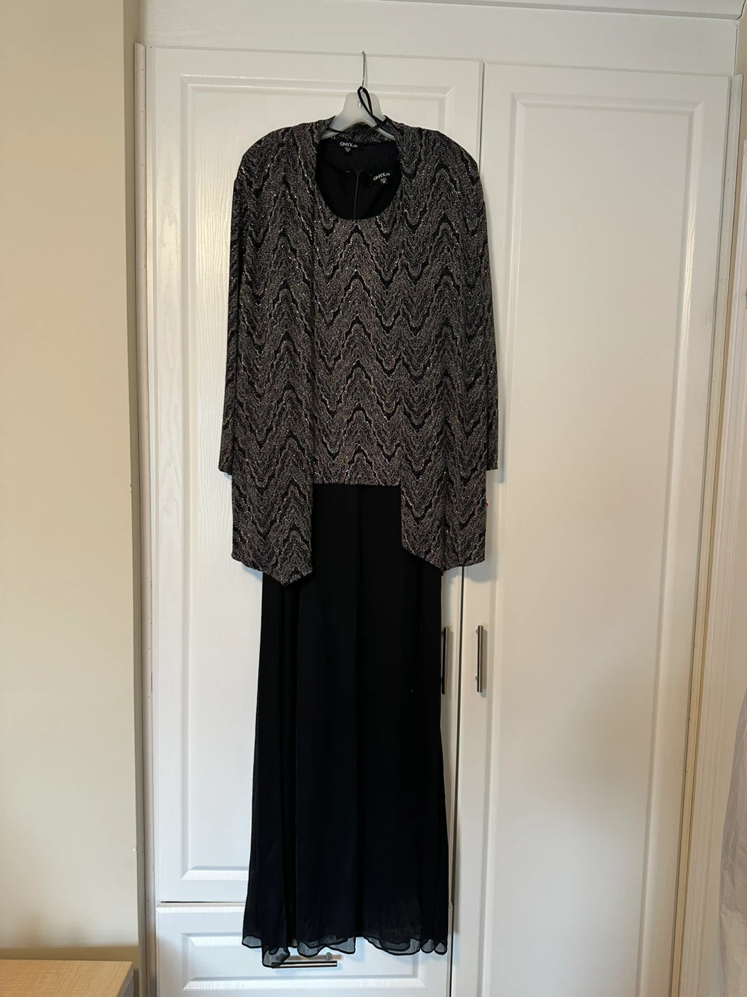 Women's 3-piece Black Evening Dress Set with Jacket - photo 2