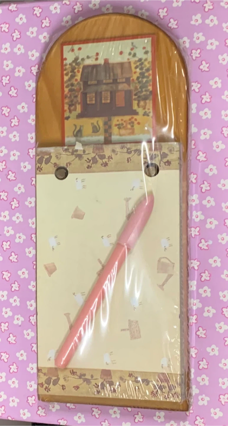 Cottage Memo Pad & Pen Set Notepad Holder Decor - photo 2