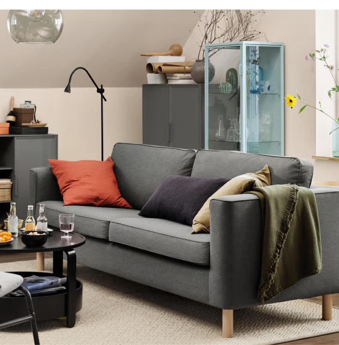 IKEA PARUP Dark Grey 2-Seater Sofa