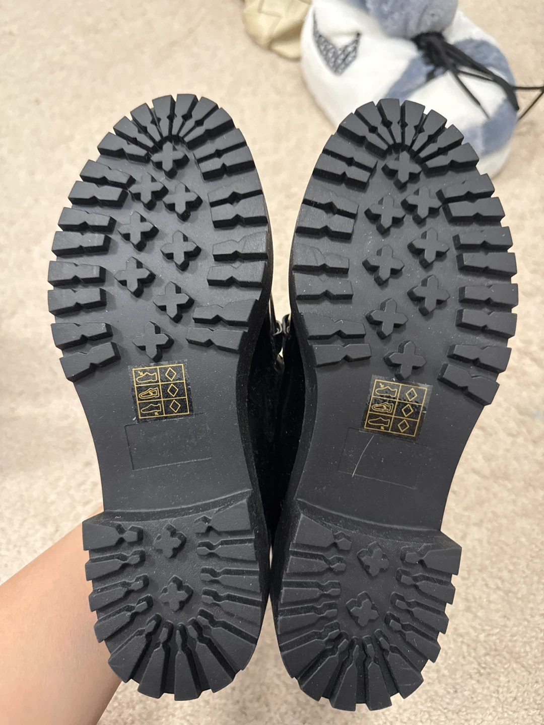 Black Patent Loafers with Gold Chain Detail - photo 5