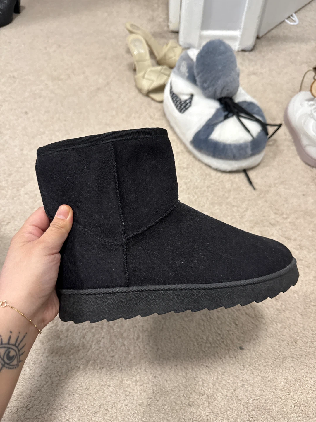 Primark Black Faux Suede Boots - Size 5 UK / 7 USA
