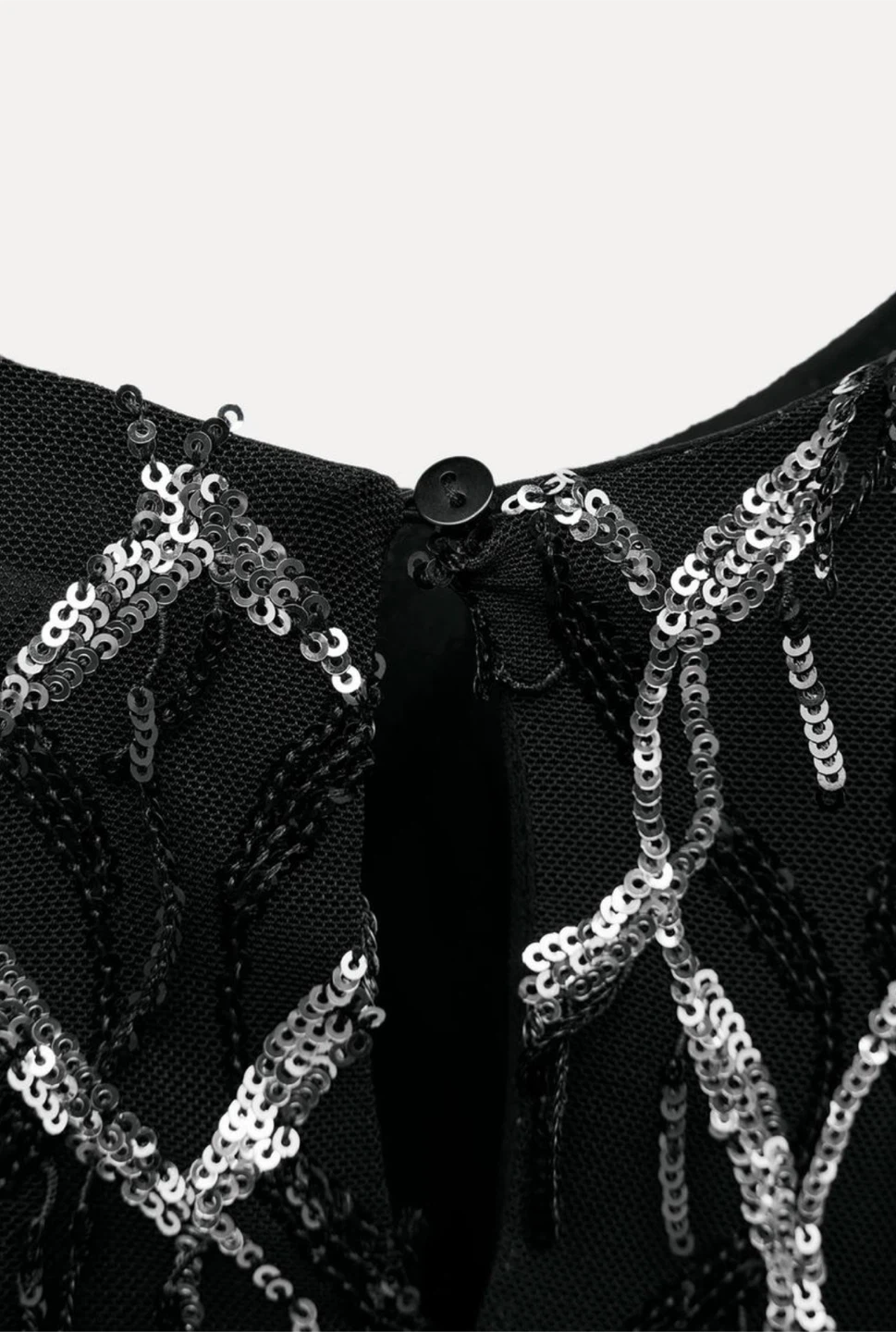 Zara Black Sequin Long Sleeve Dress