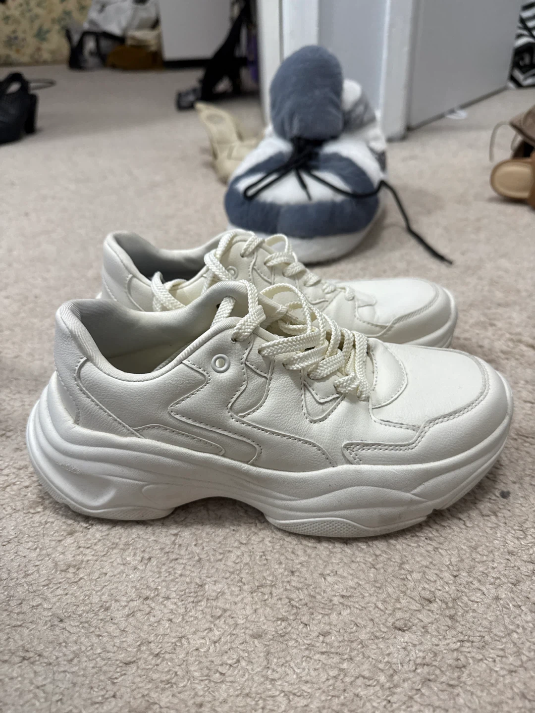 Bershka White Chunky Sneakers - Size 37 - photo 3