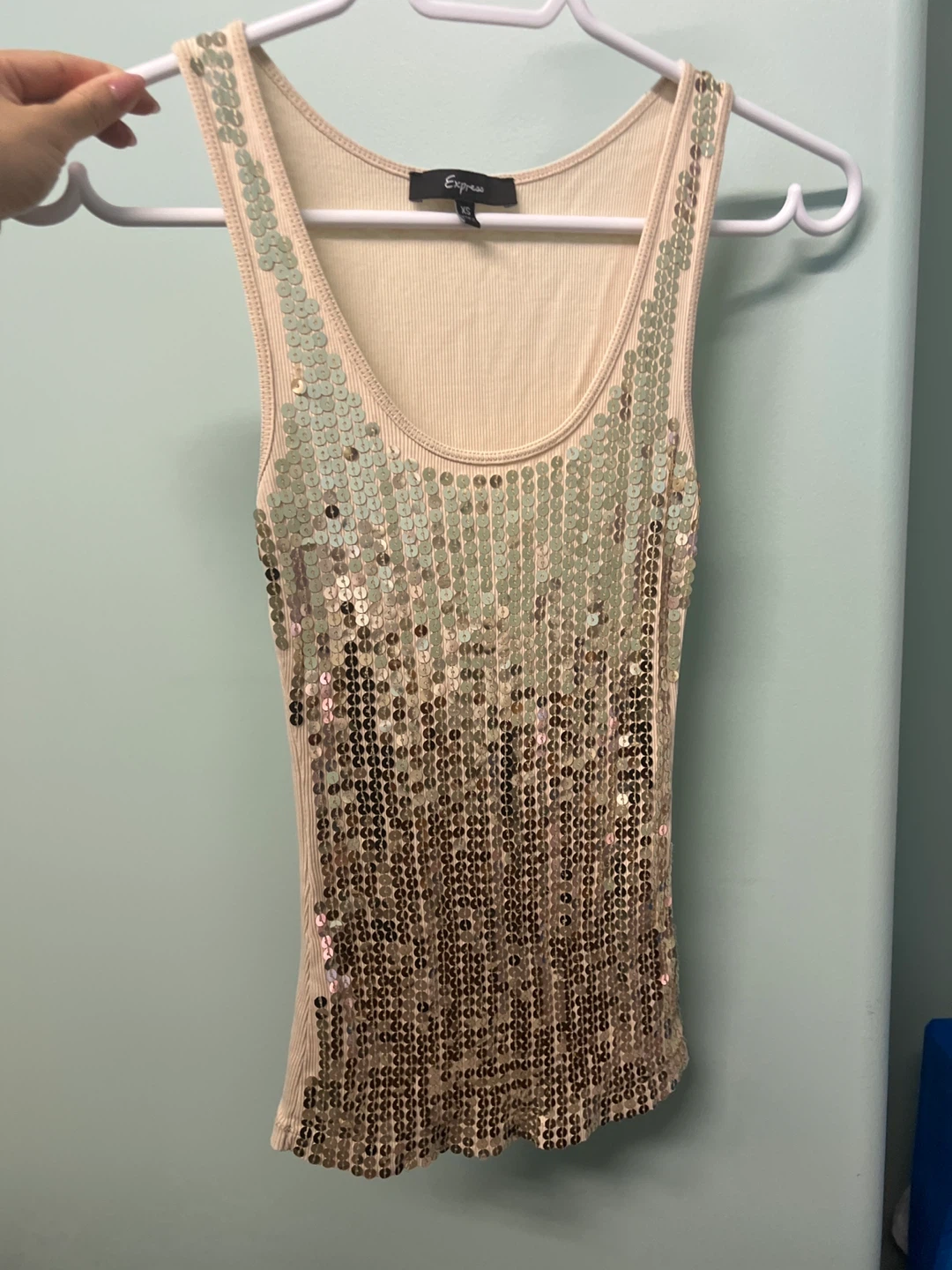 Express Sequin Tank Top XS