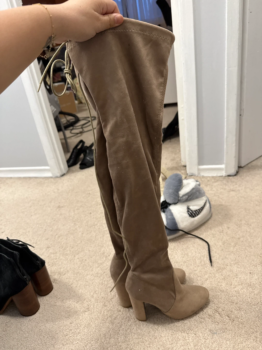 Women's Tan Suede Over-the-Knee Boots Size 7