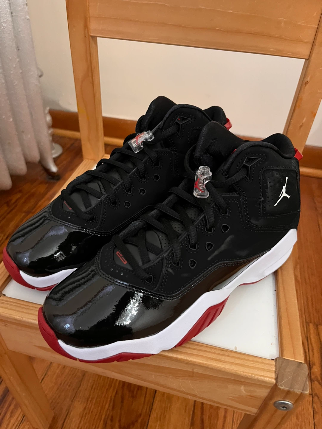 Jordan Black Red Basketball Shoes 5.5Y