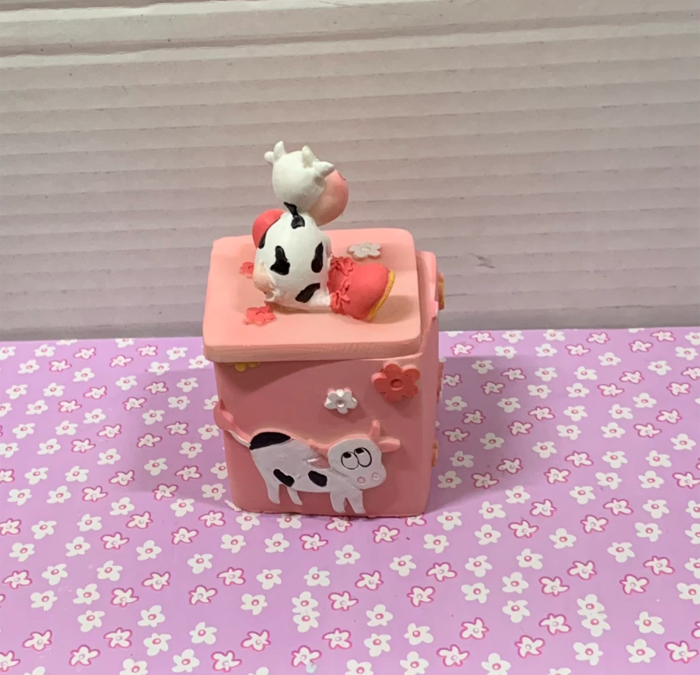 Cute Cow Pink Trinket Box Pink Small Keepsake Farm Animal Decor - photo 2