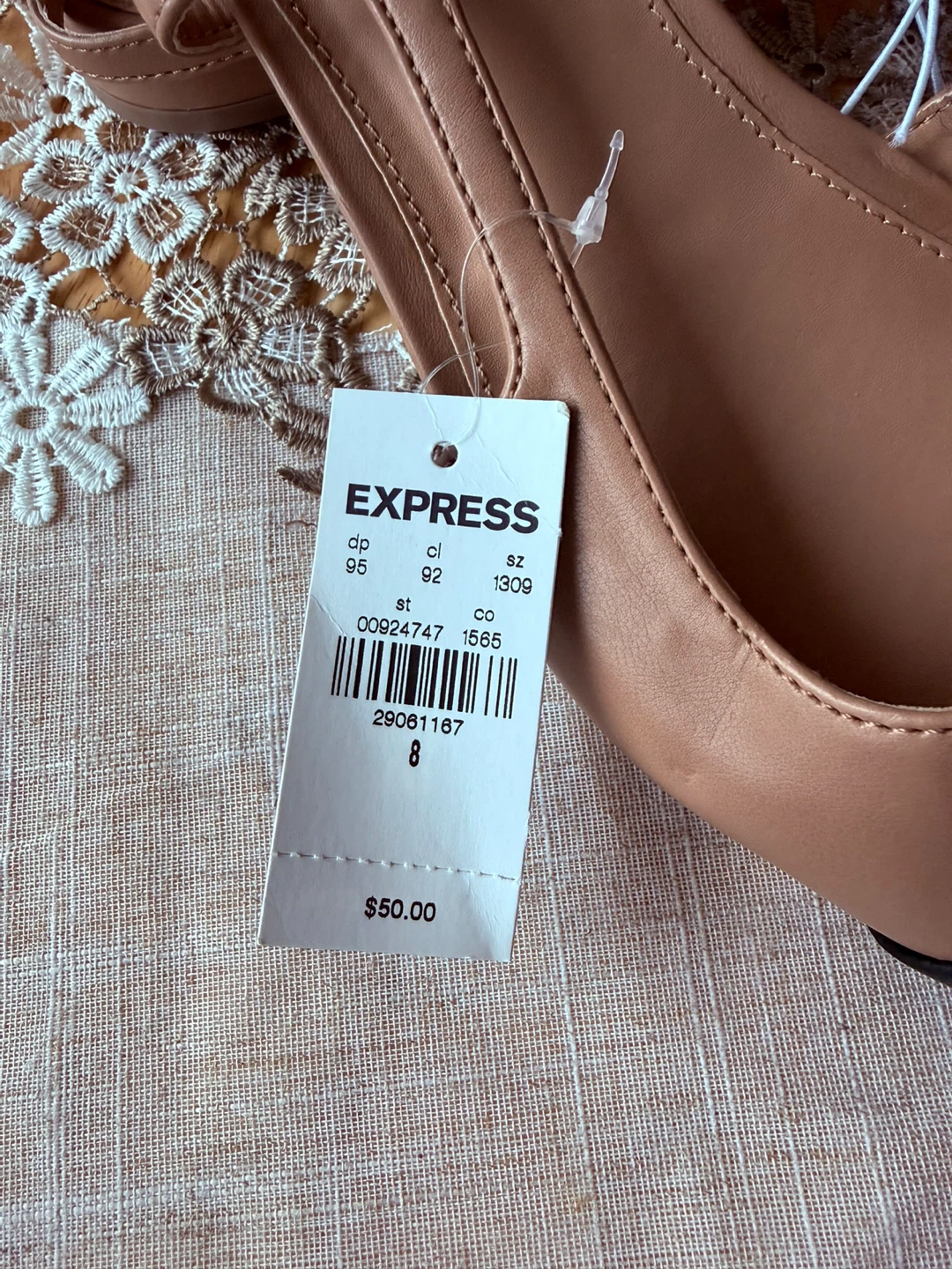 EXPRESS Women's Pointed Toe Flats - Tan/Black - Size 8 - photo 3