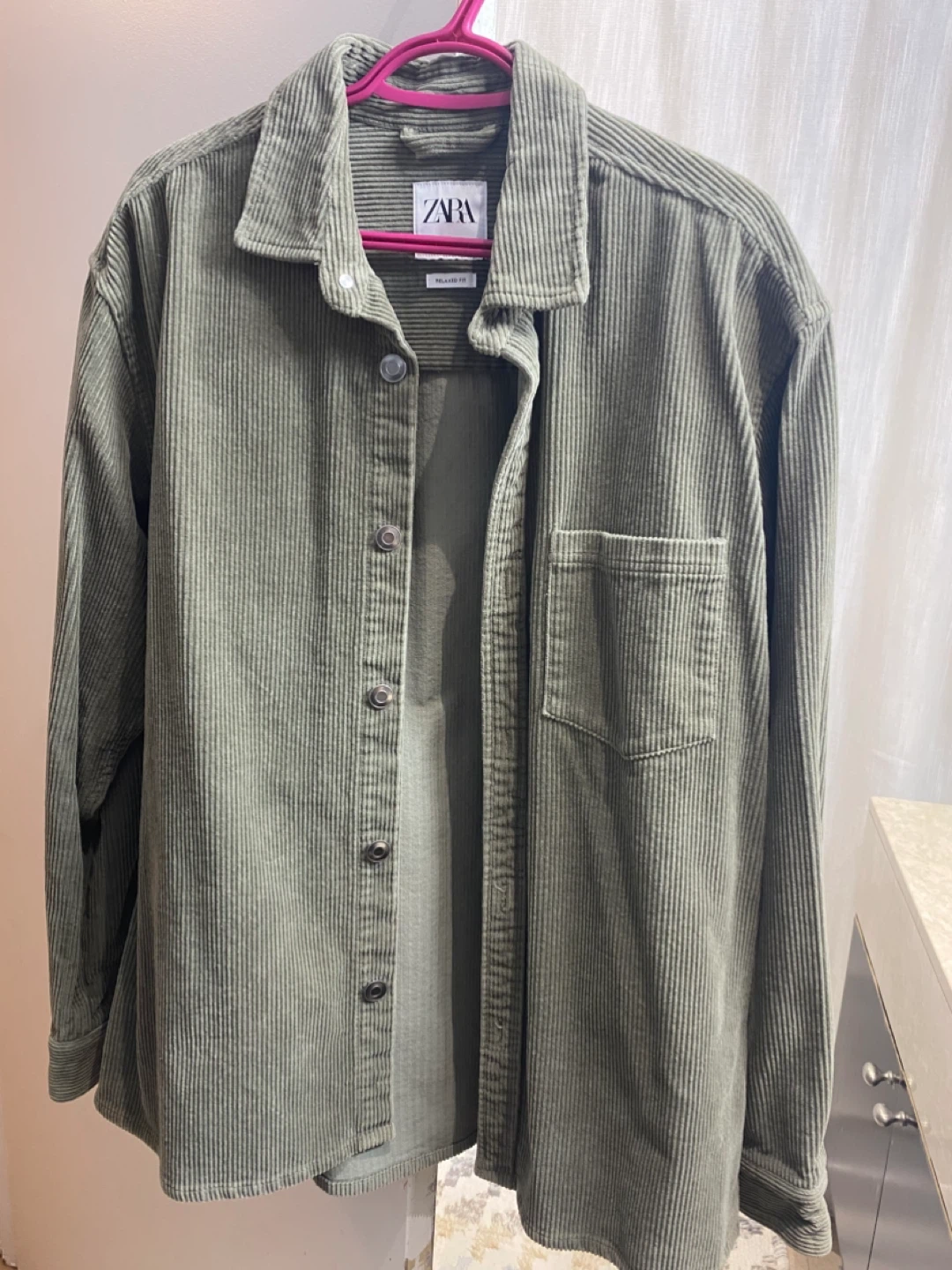 ZARA Relaxed Fit Corduroy Button-Up Shirt