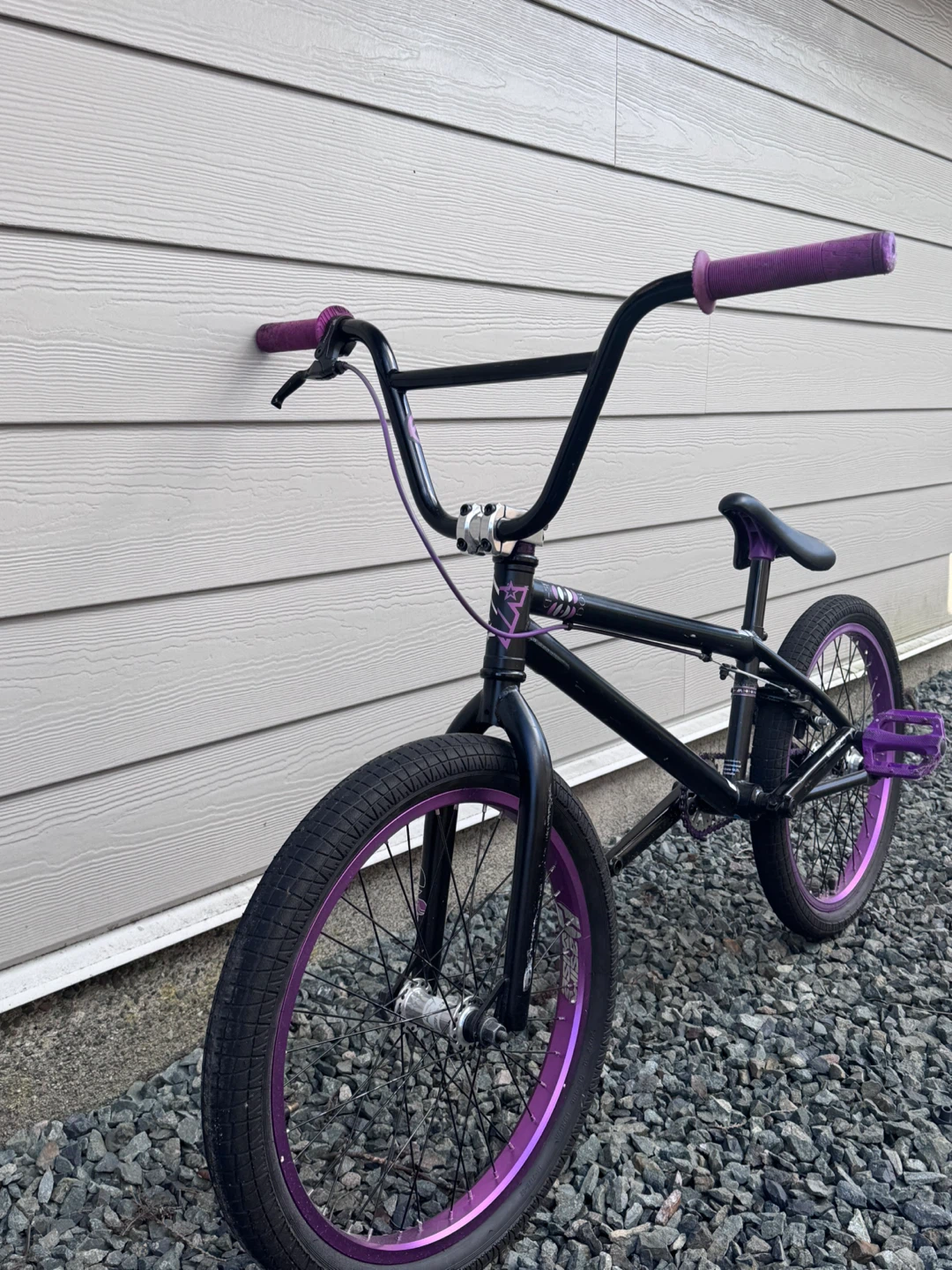 Black and Purple BMX Bike
