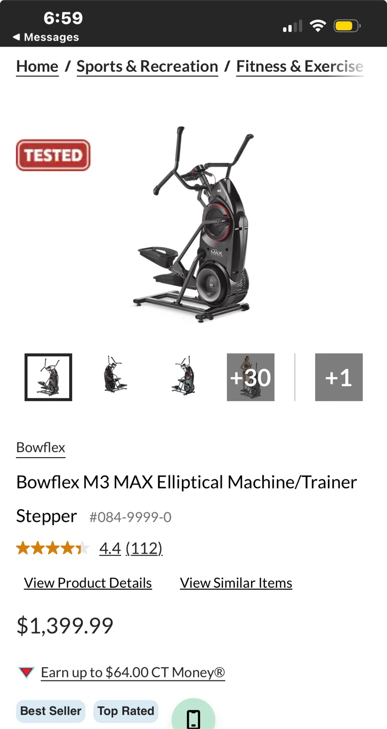 NEW Bowflex M3 MAX Elliptical Machine/Trainer