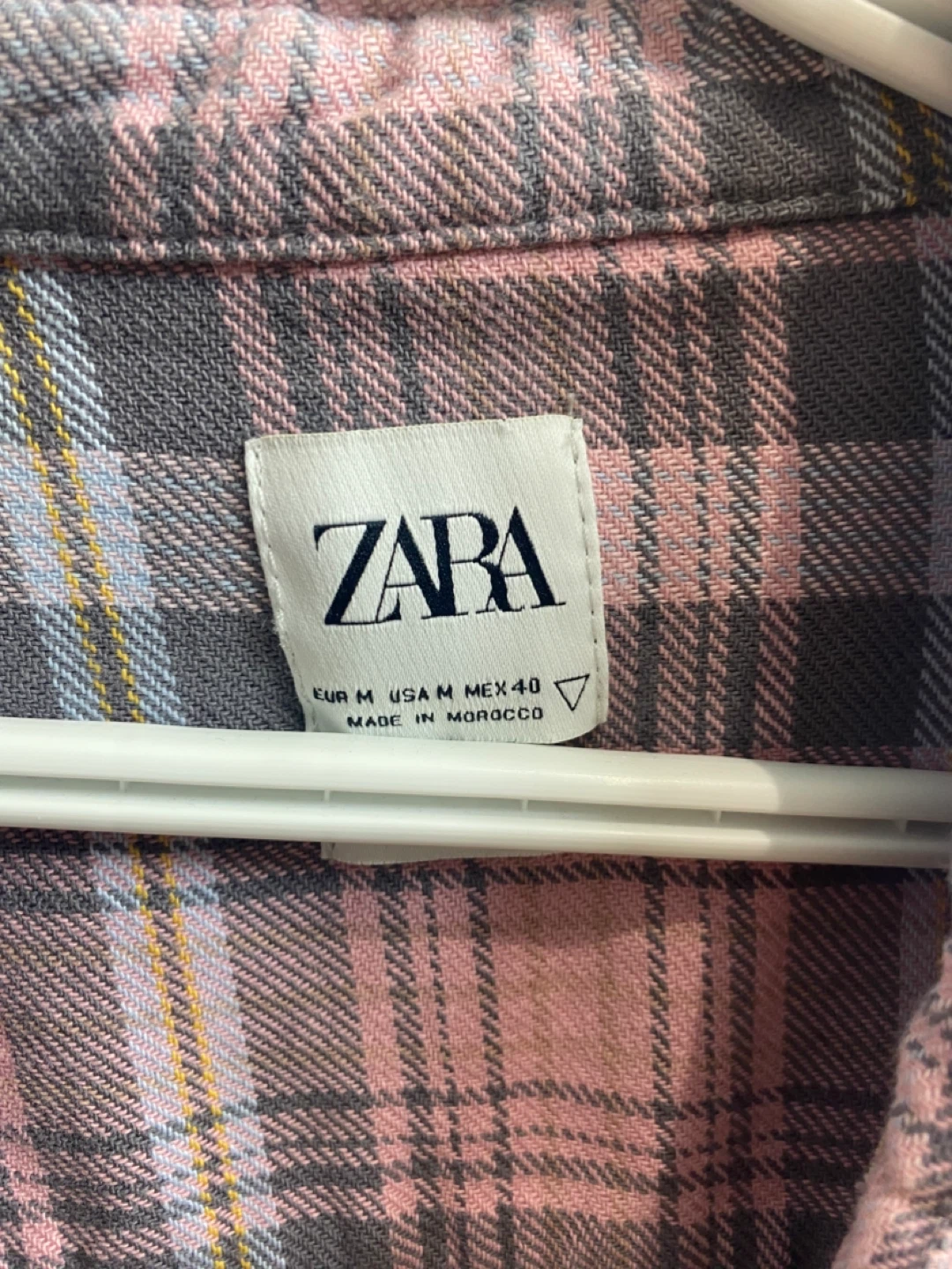 Zara Plaid Flannel Shirt - Pink/Grey - Size M - photo 2