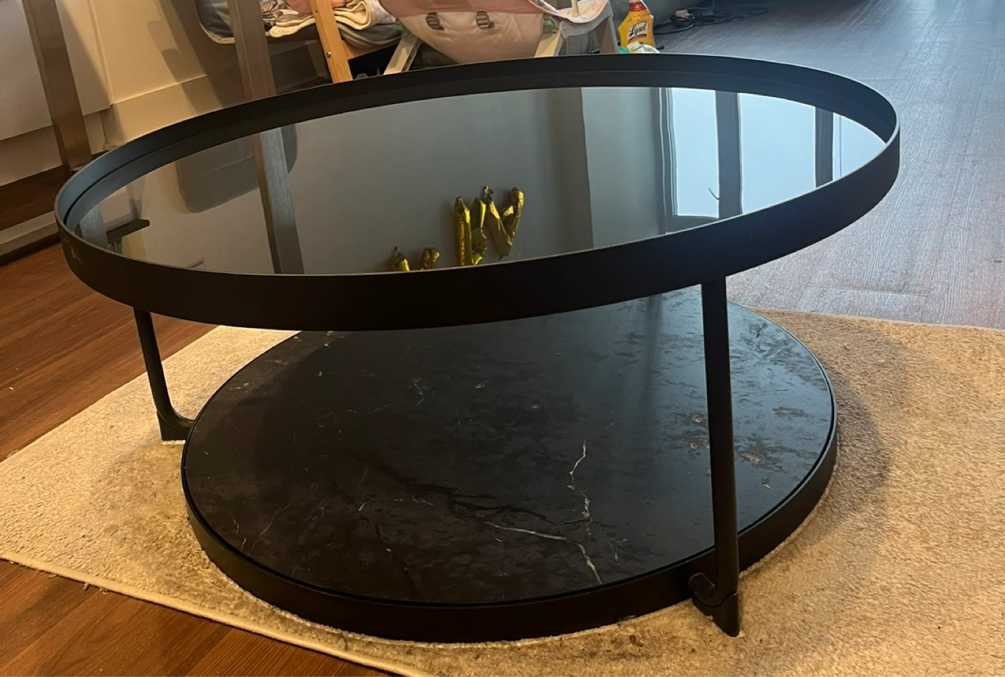 IKEA Round Black Table - photo 2