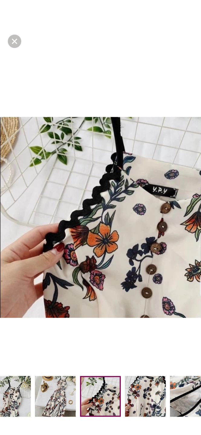 Floral Print Midi Dress with Slit - photo 4