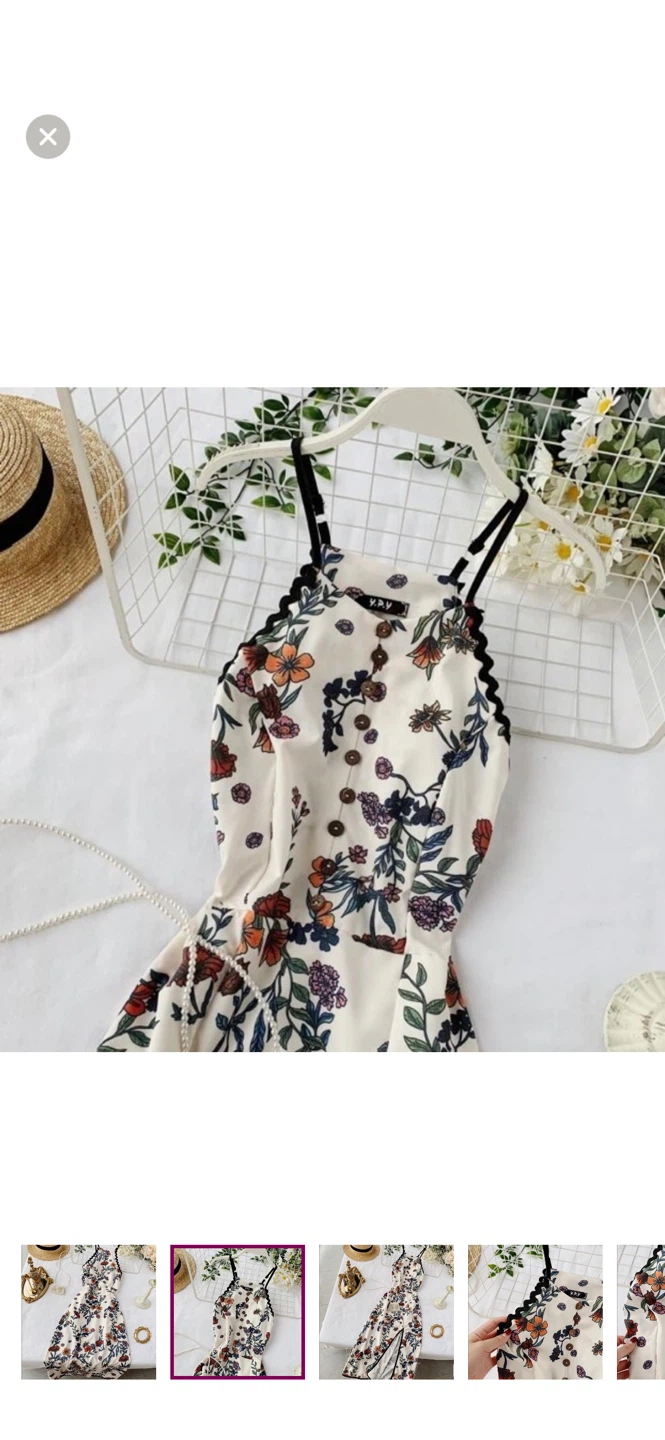 Floral Print Midi Dress with Slit - photo 2