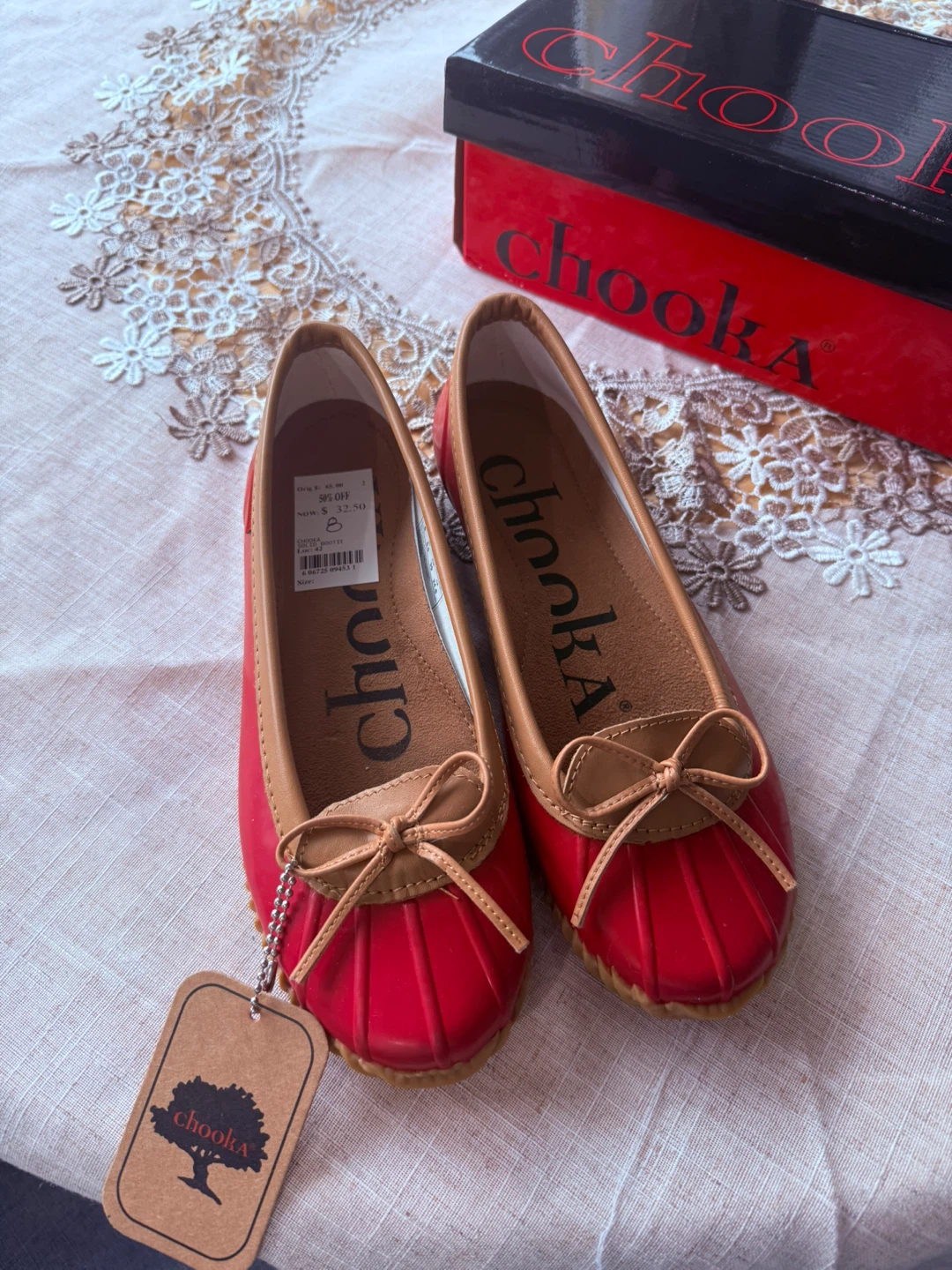 Chooka Red Duck Boots - Size 8 - photo 2