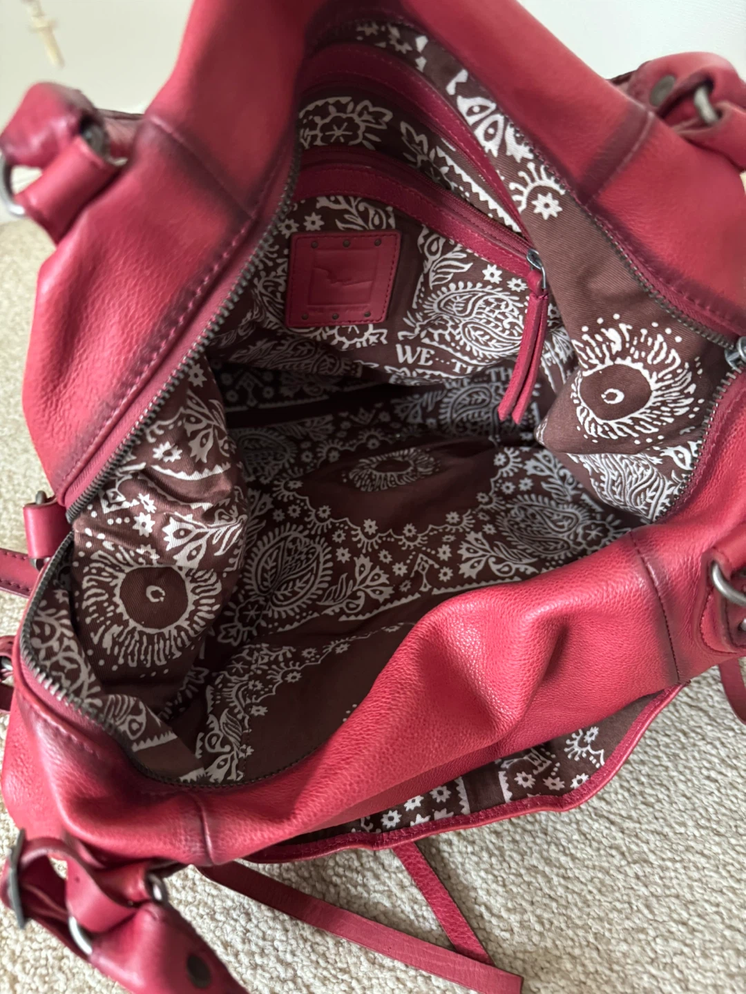 We The Free Red Leather Satchel Bag - photo 2