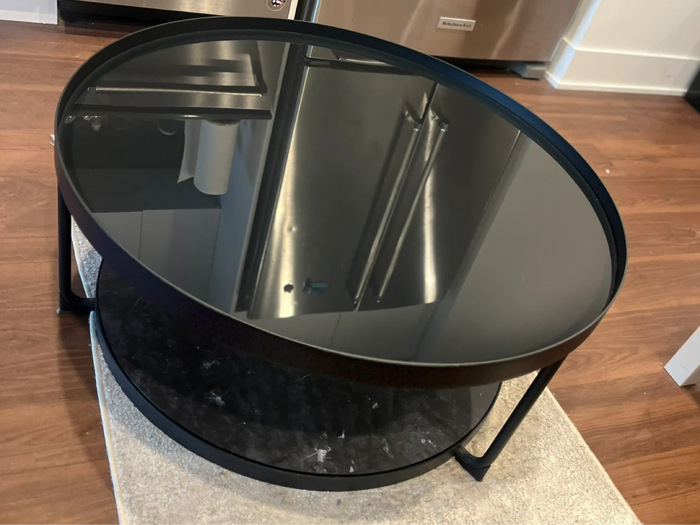 IKEA Round Black Table - photo 3