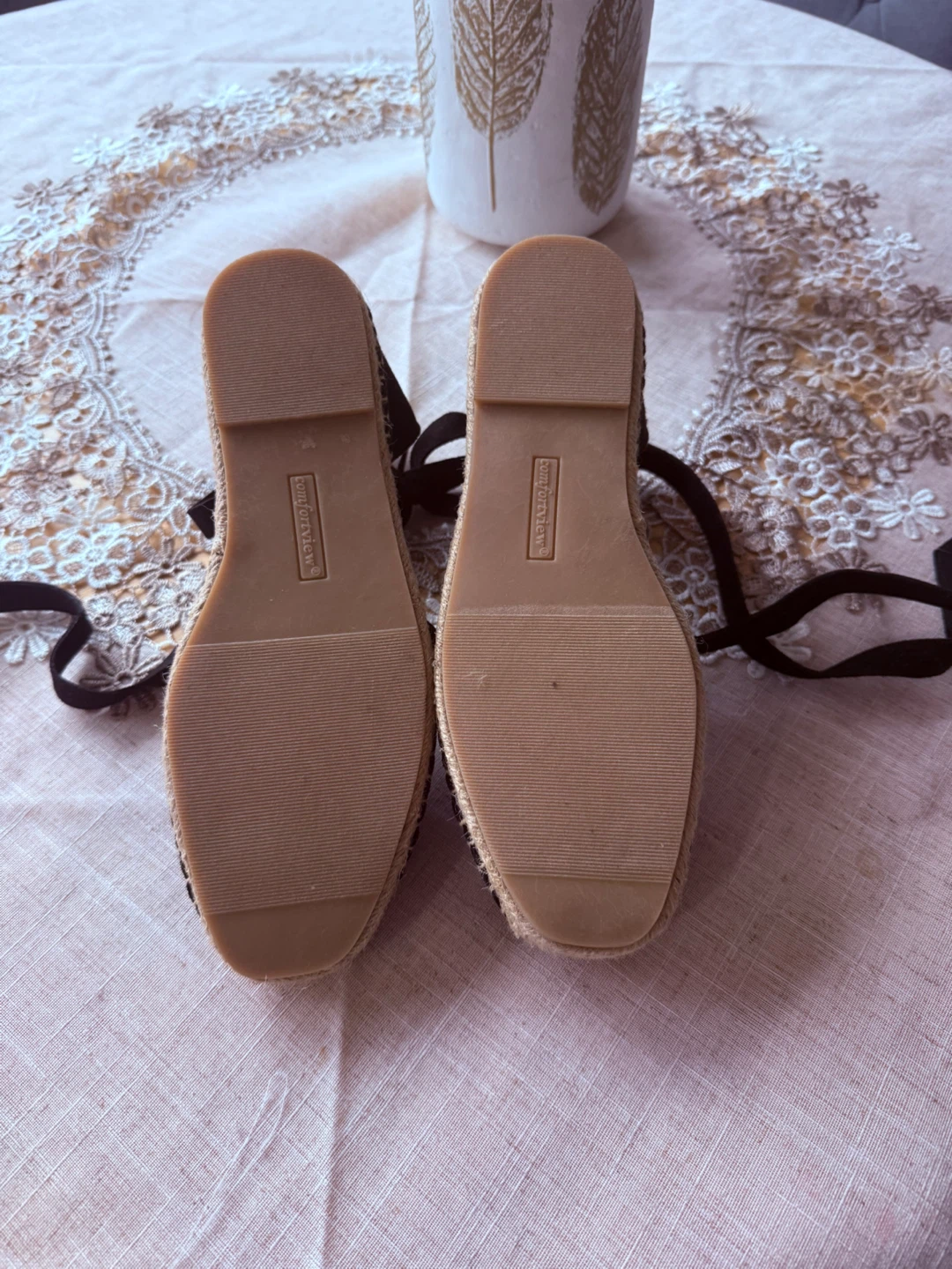 Comfortview Black Espadrille Lace-Up Flats - photo 4