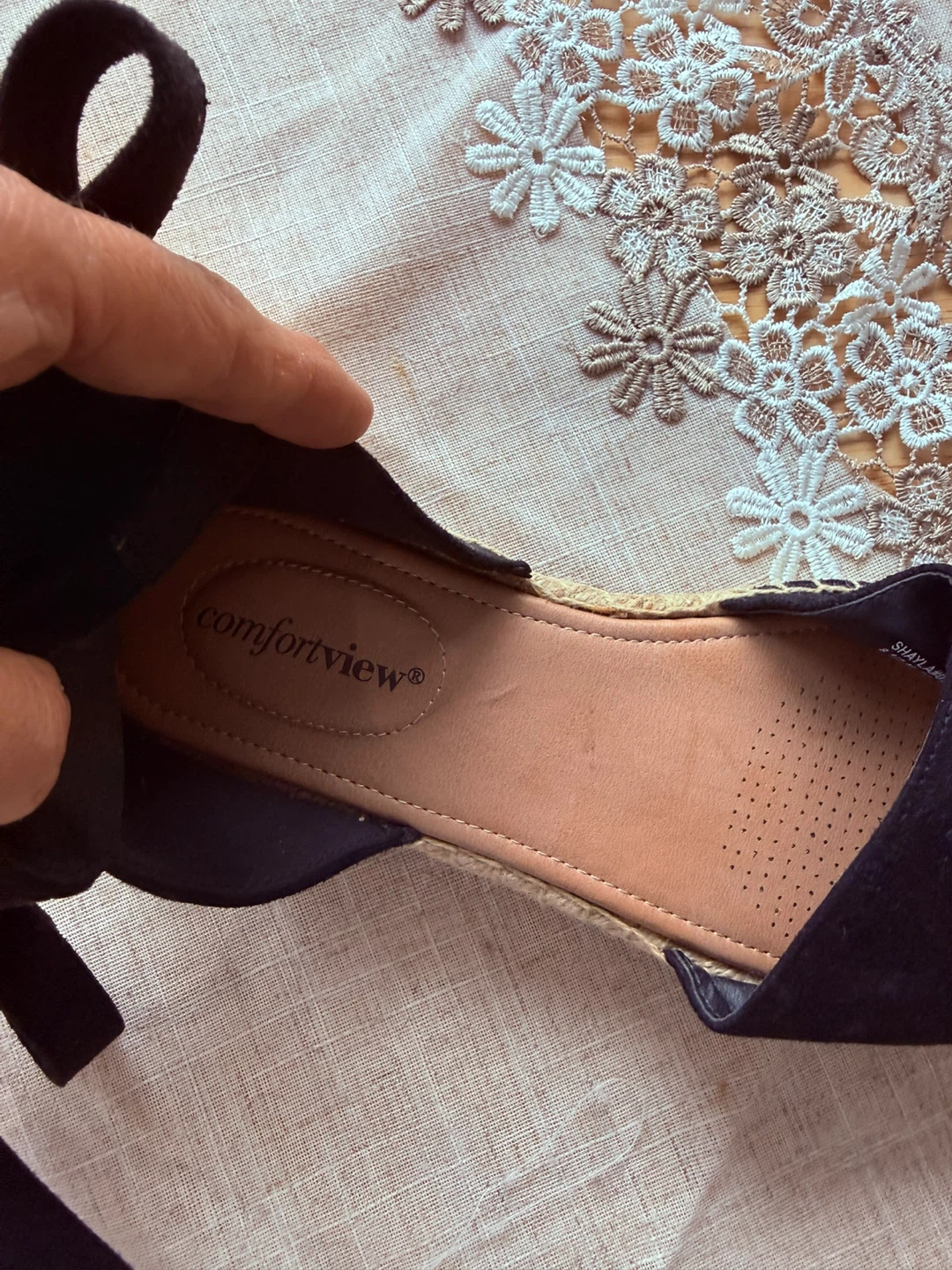 Comfortview Black Espadrille Lace-Up Flats - photo 3