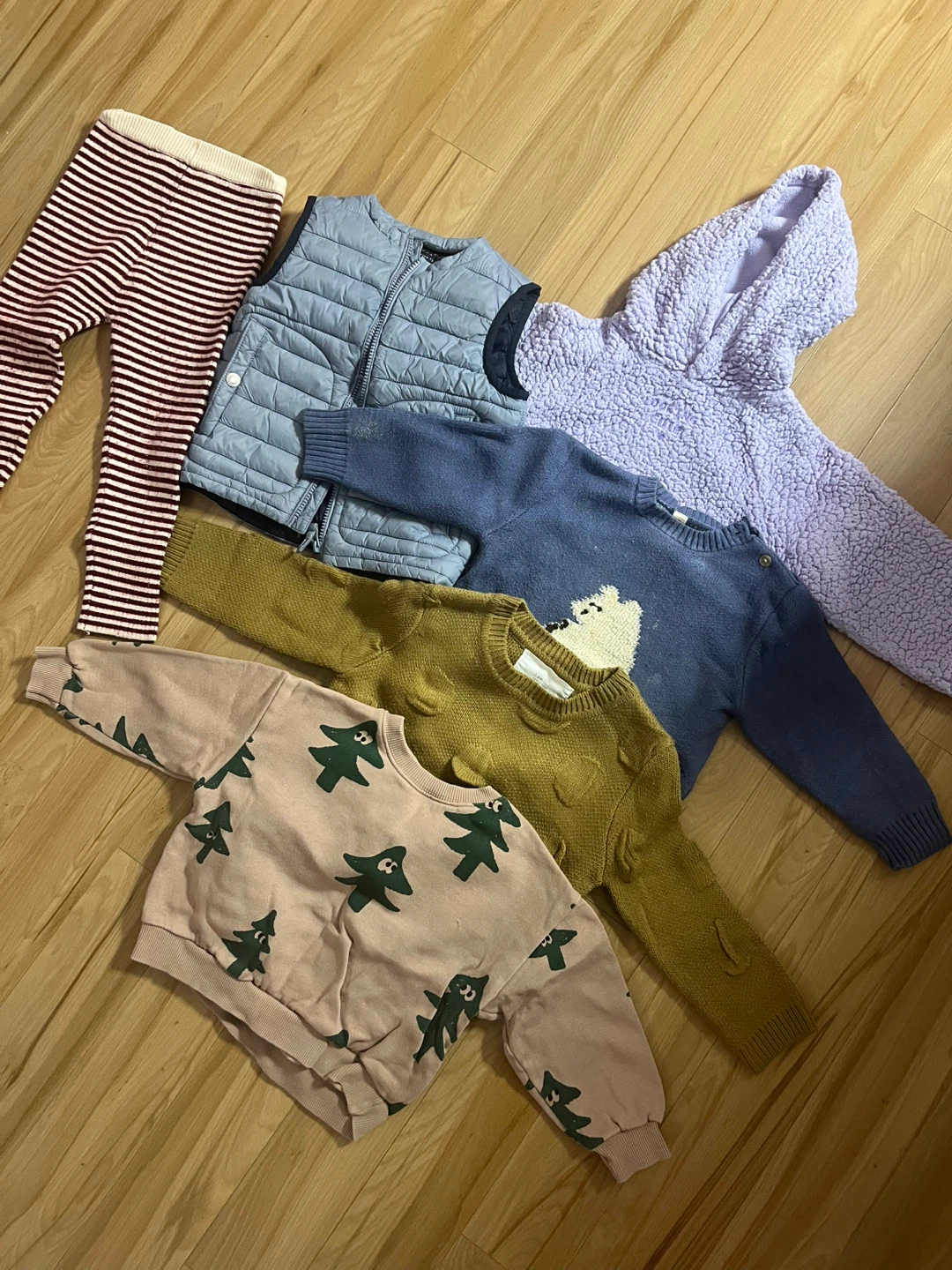 Bundle of Kids Clothes - Sweaters, Vest, Leggings