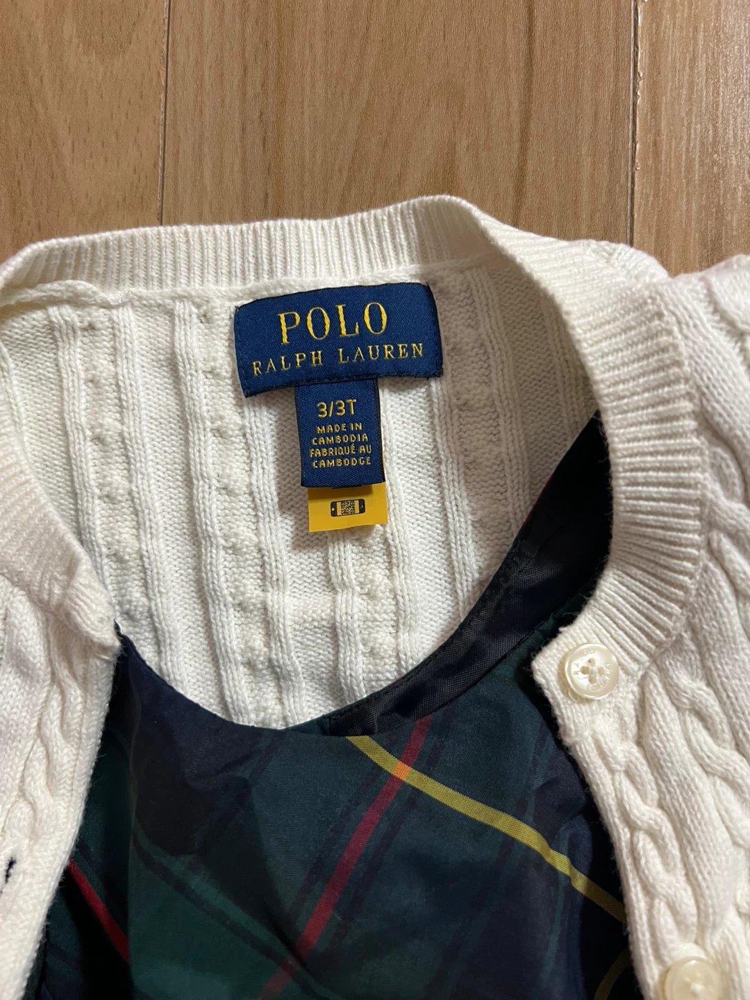 Polo Ralph Lauren Girls Plaid Dress & Cardigan Set 3T - photo 2