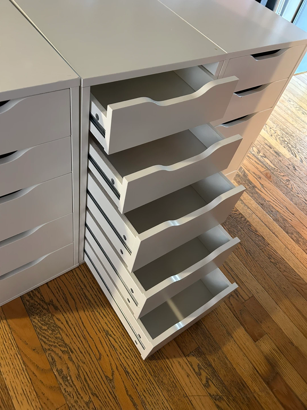 White IKEA Alex style drawer units - photo 2