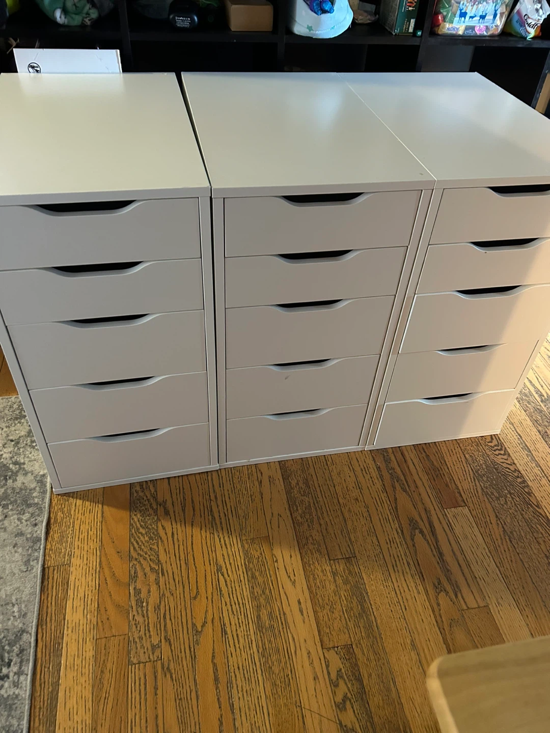 White IKEA Alex style drawer units