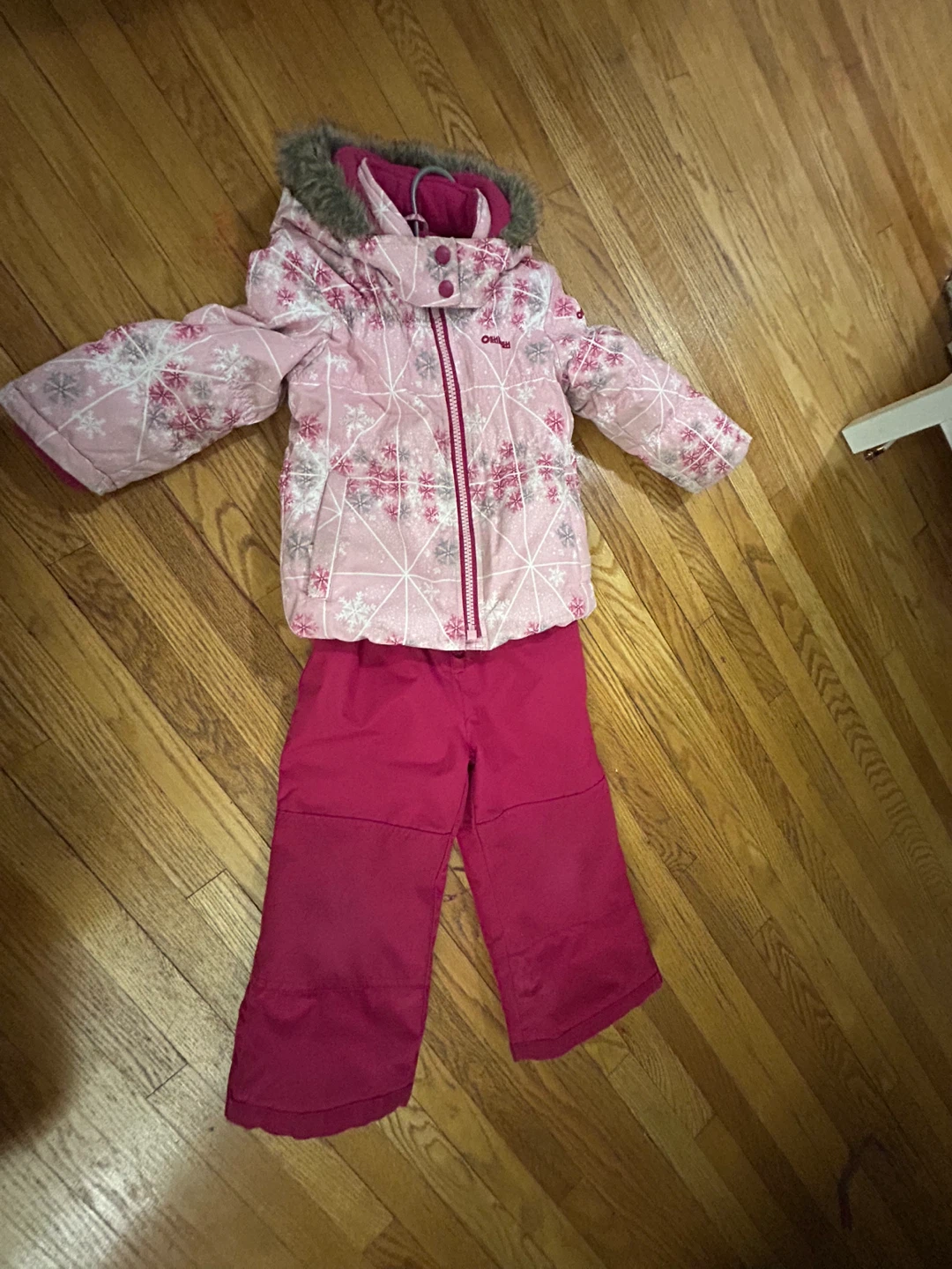 Girls Pink Snowflake Suit Set