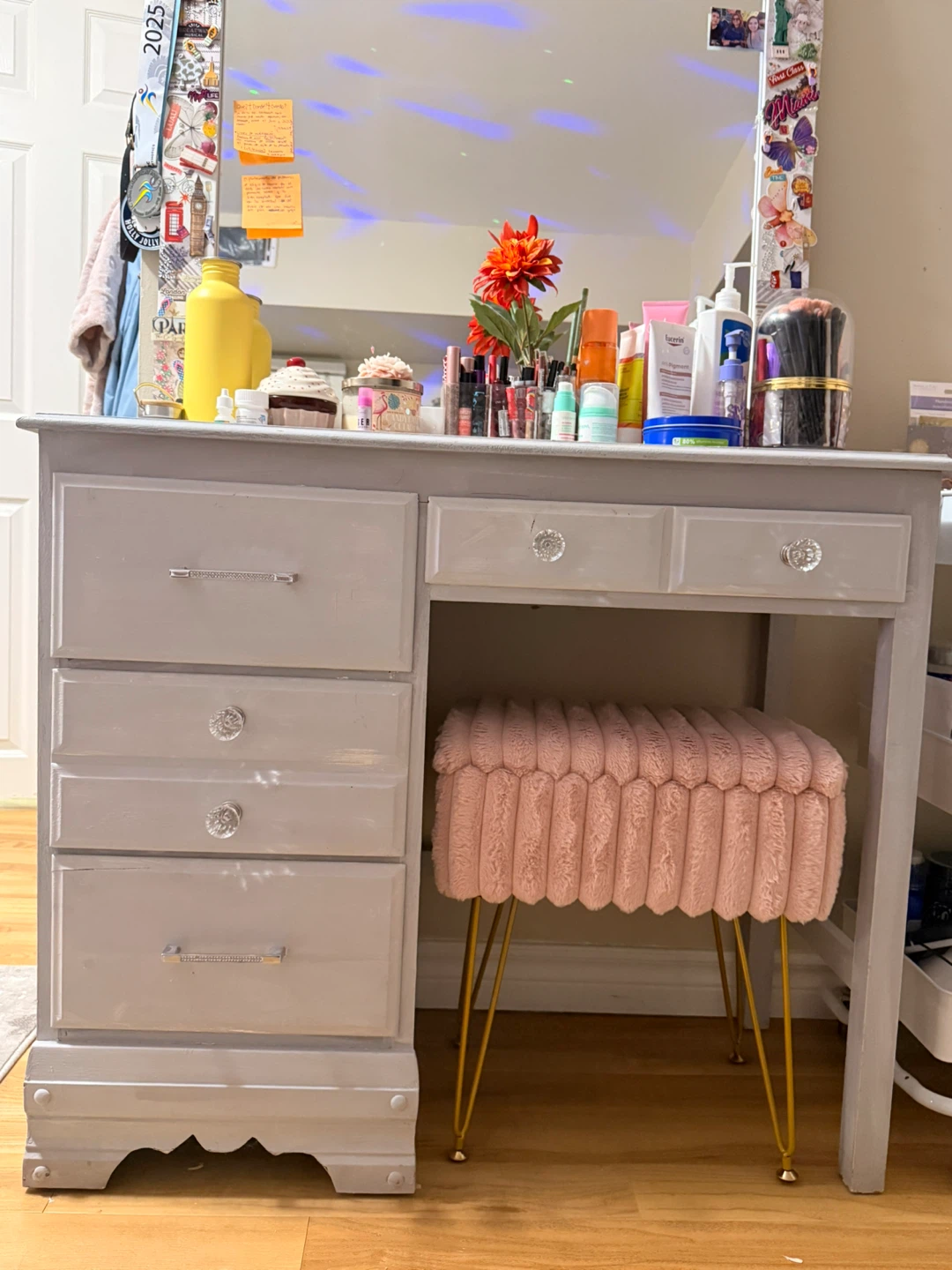 Grey Vanity Desk