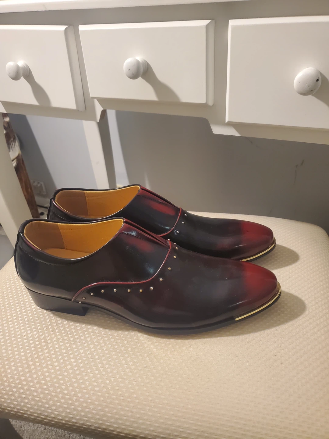 Men's Red and Black Oxford Dress Shoes