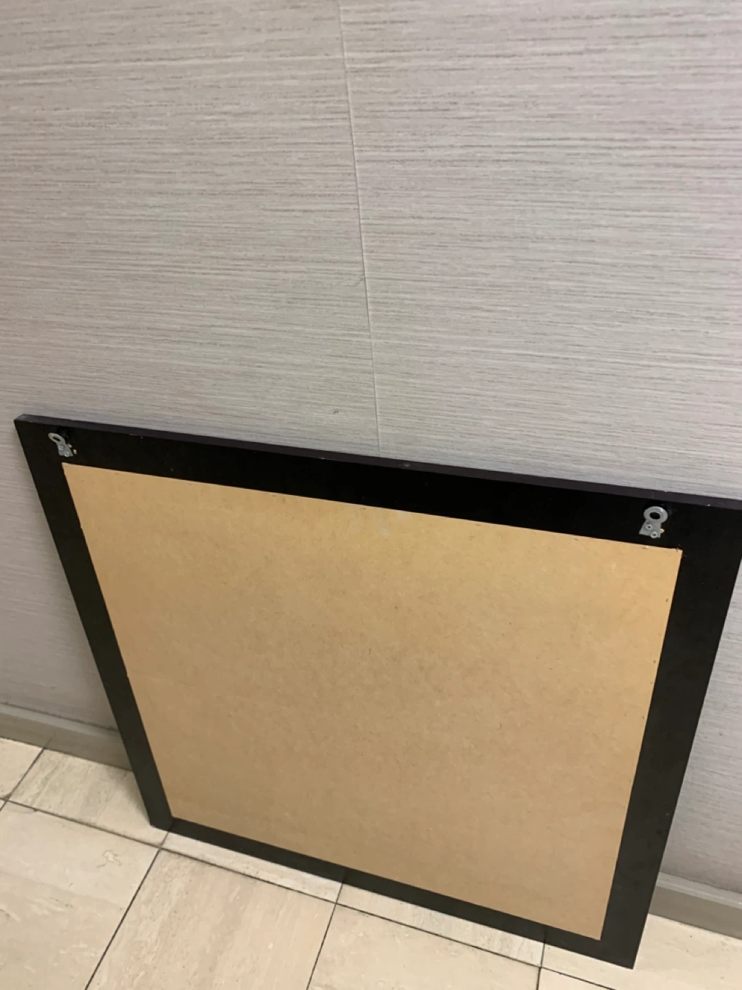 Square Dark Wood Frame Mirror - photo 3