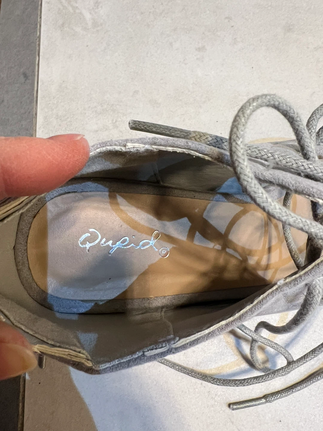 Qupid Grey Lace-Up Heeled Sandals Size 8.5 - photo 4