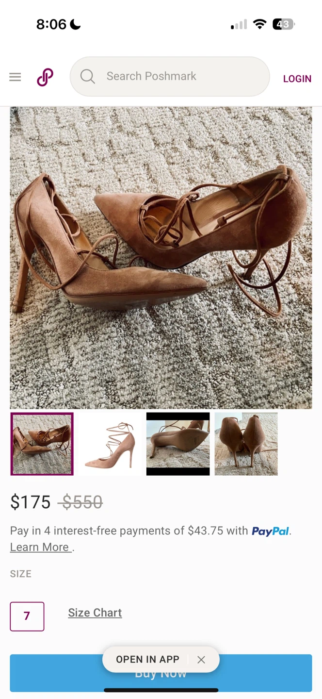 ALDO Brown Suede Lace-Up Heels - size 7.5 - photo 4