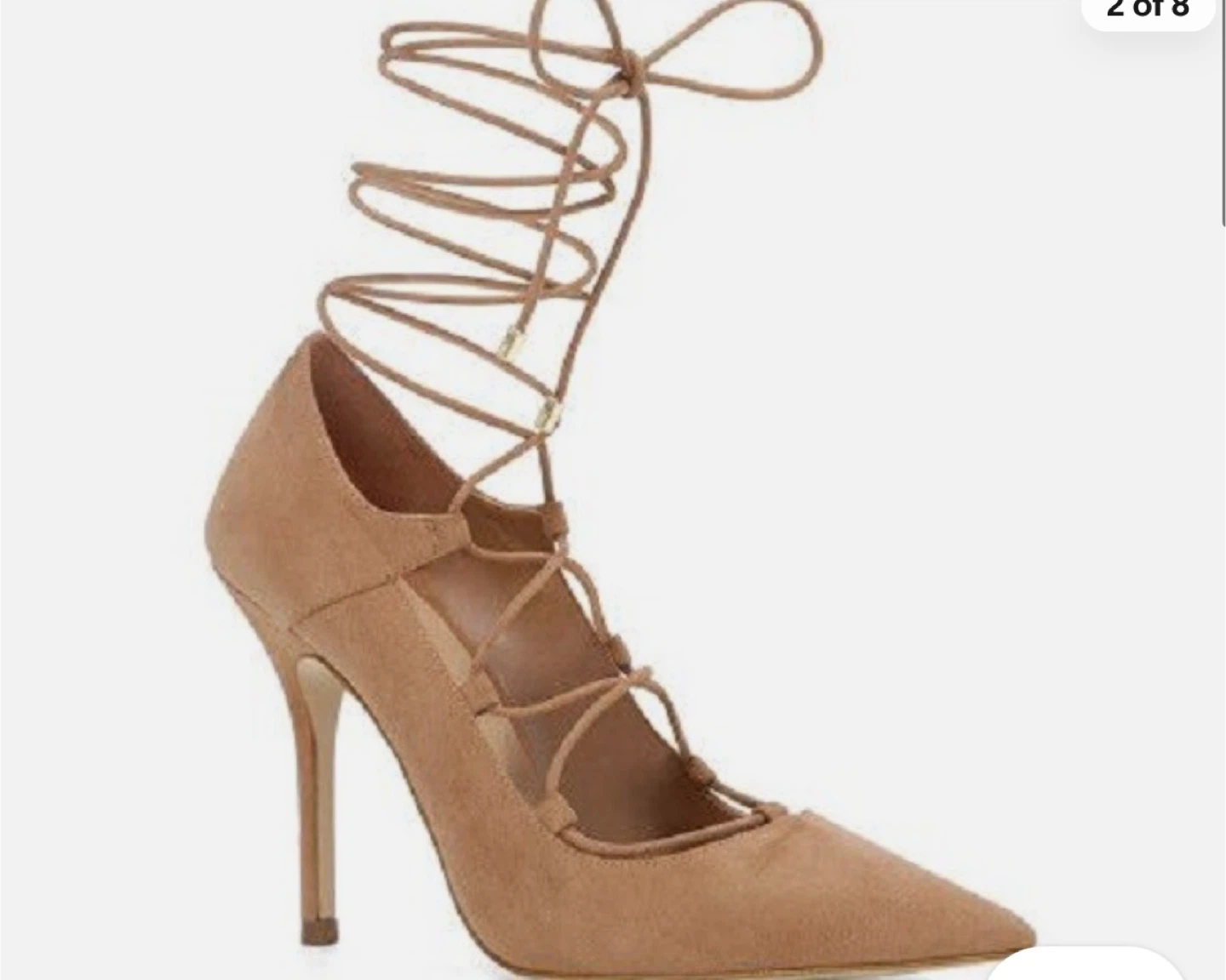 ALDO Brown Suede Lace-Up Heels - size 7.5 - photo 3