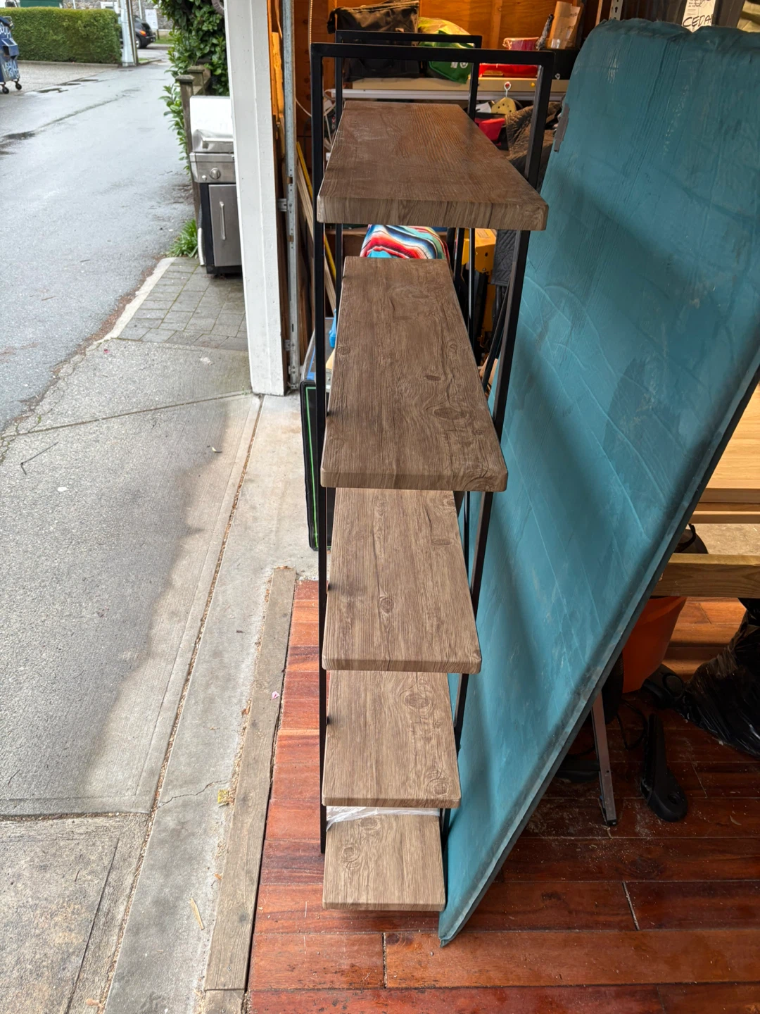 5-Shelf Bookshelf with Wood-Look Shelves - photo 2
