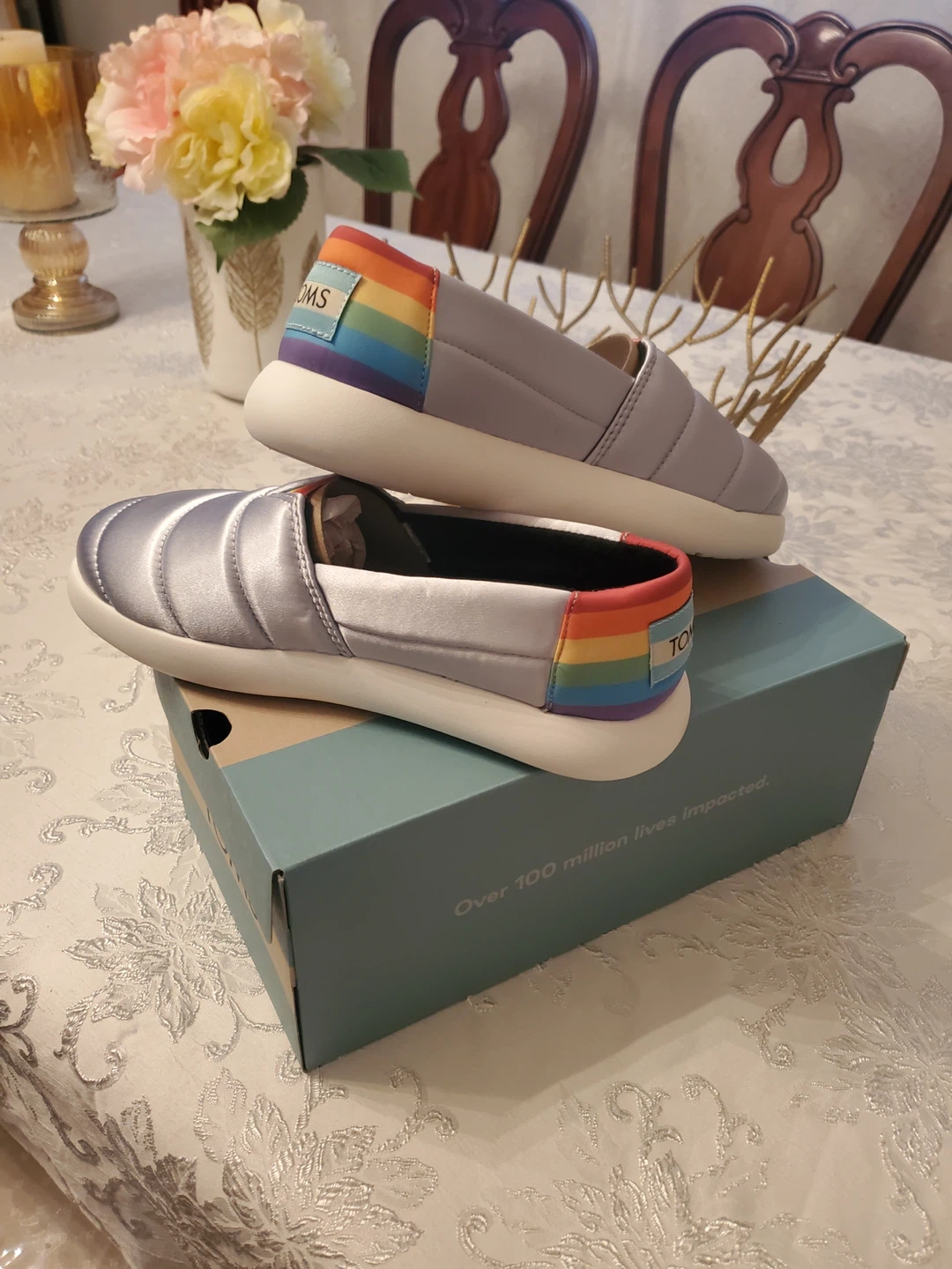 TOMS Women's Alpargata Shoes Rainbow Pride Size 8.5
