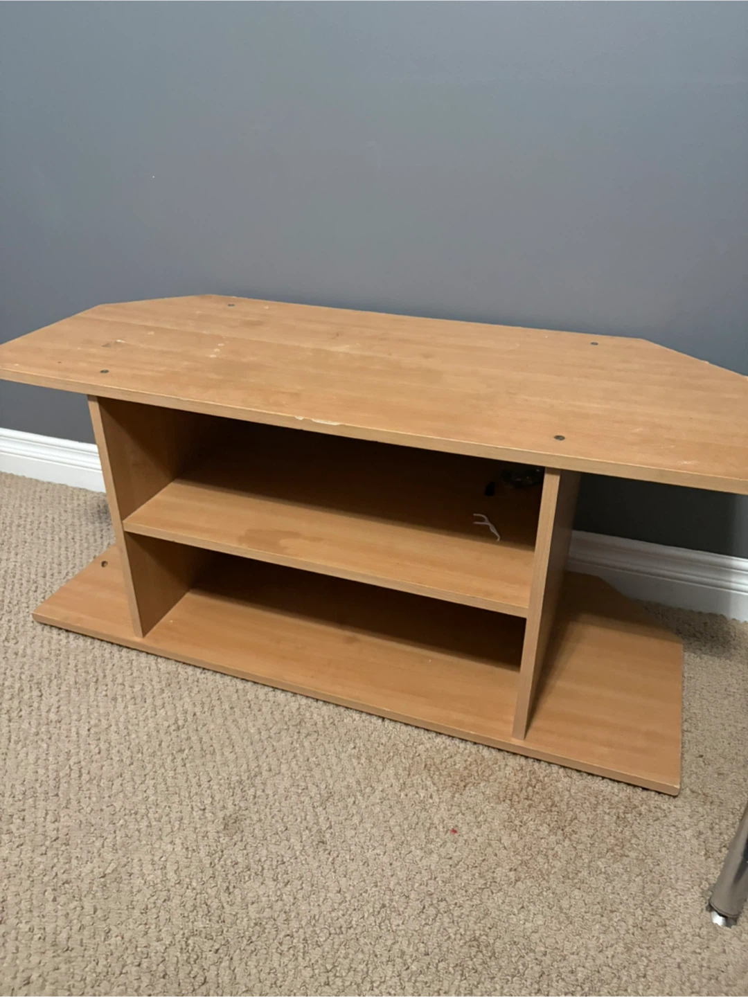 Light Wood Entertainment Stand with Shelves - photo 3