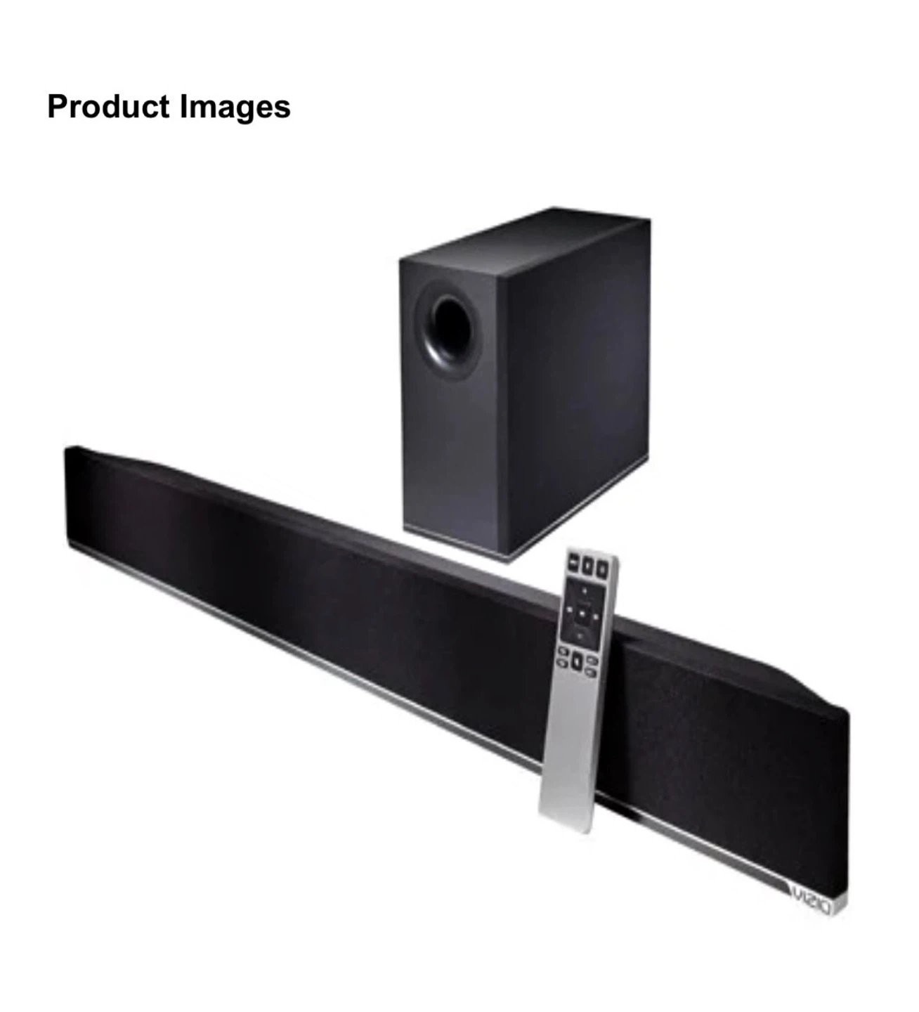 Vizio Soundbar with Subwoofer and Remote