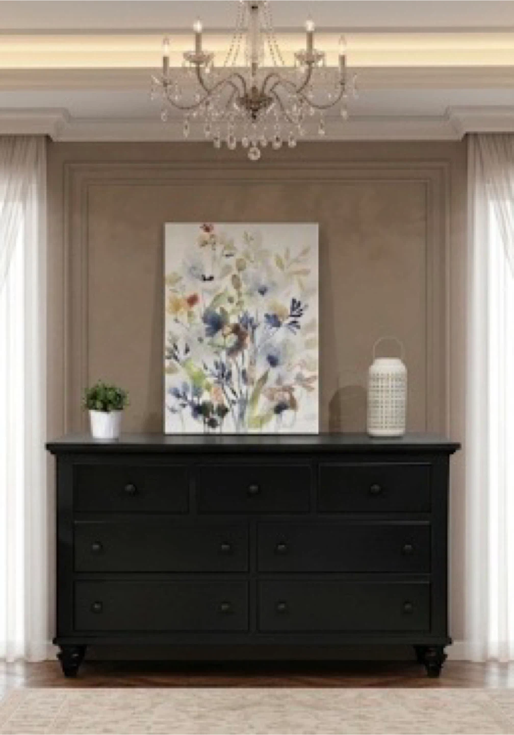 Hardwood Bedroom Set Dresser& King Nightstands - photo 2