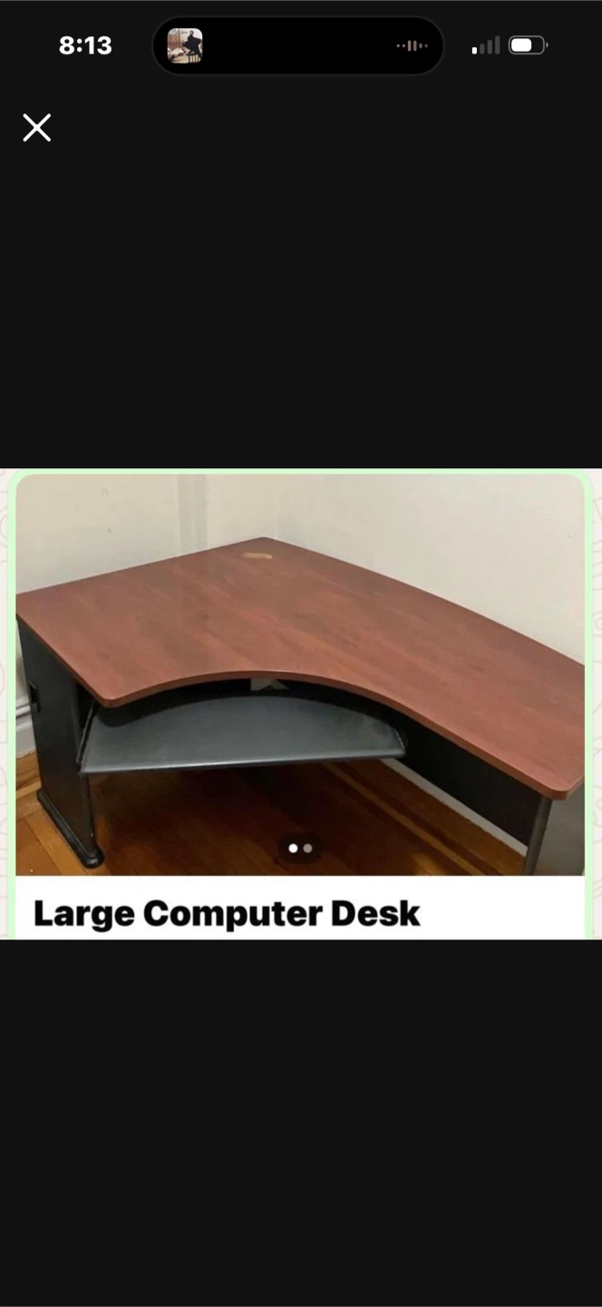 Large Corner Computer Desk with Keyboard Tray