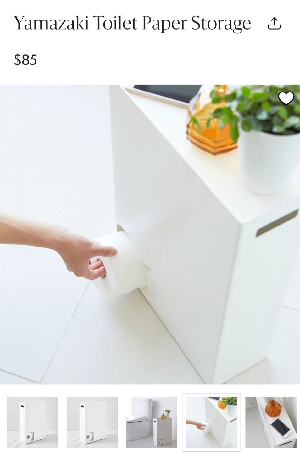 Yamazaki Home Toilet Paper Stocker - White - photo 3